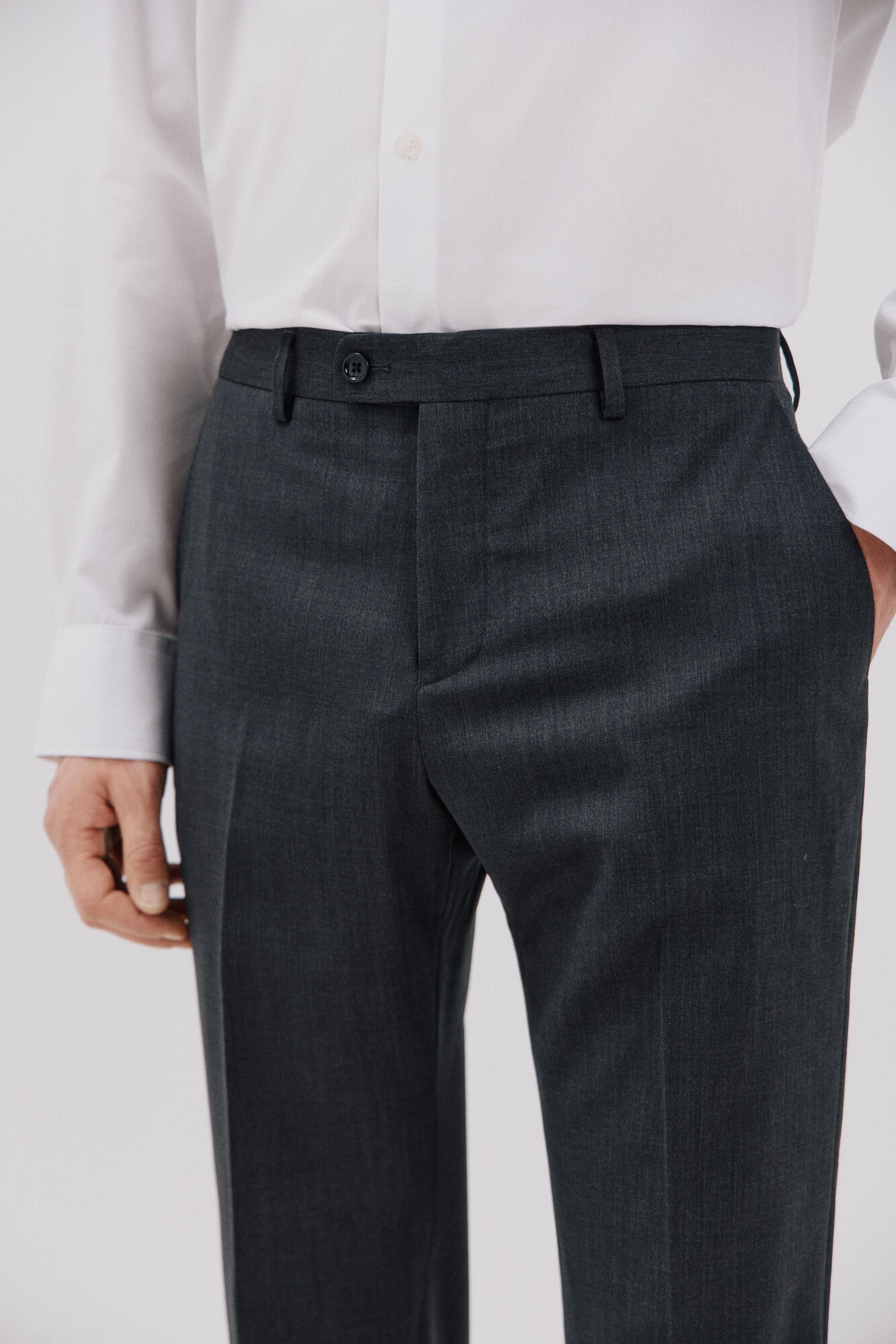 Cortefiel Pantal&oacute;n liso coolmax&reg; Gris oscuro