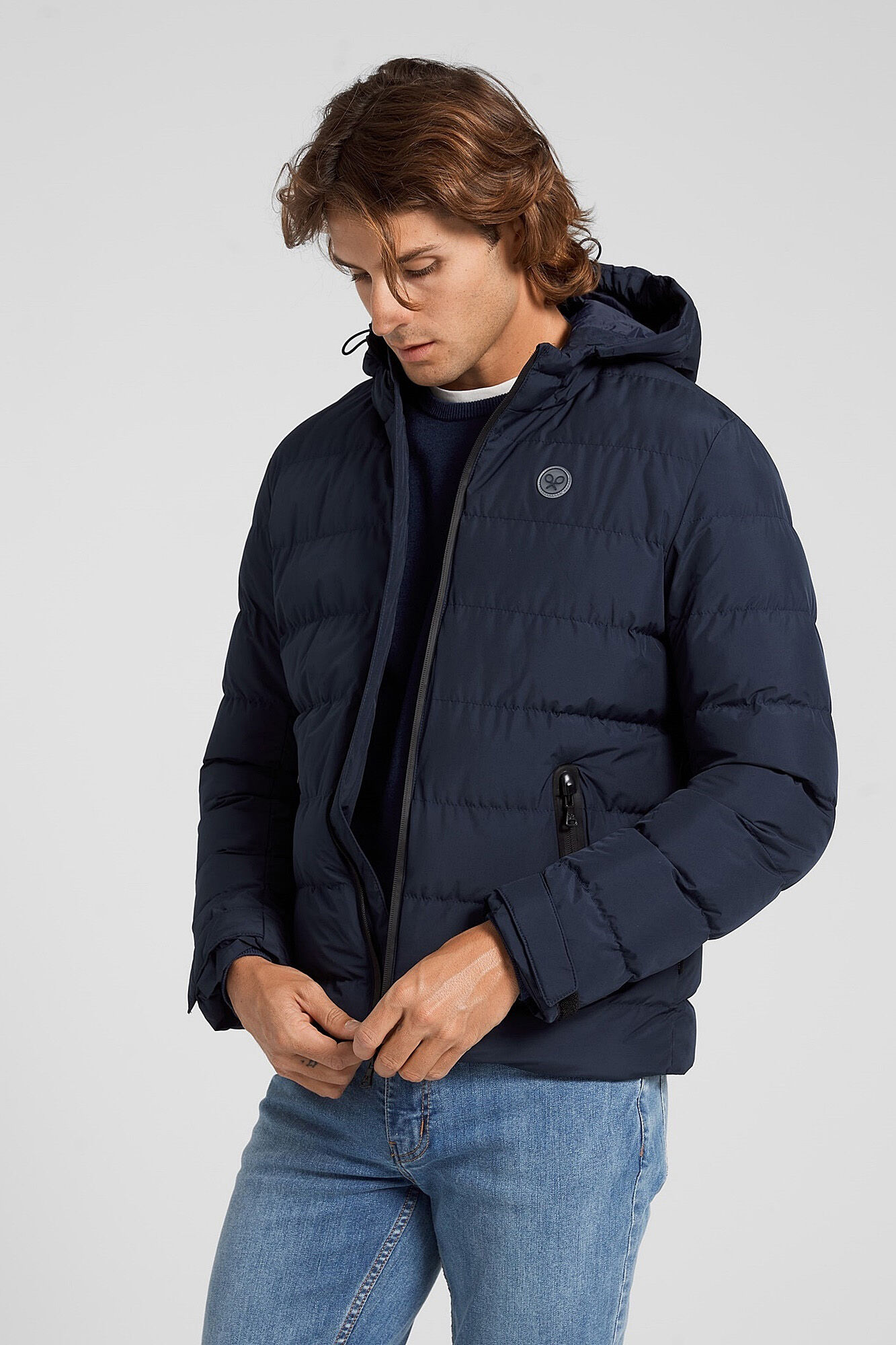 Silbon Abrigo tecnico clasico capucha azul marino Azul marino