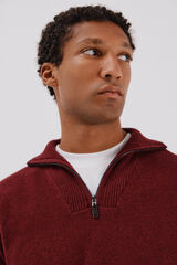 Cortefiel Lambswool wool with open neck Maroon