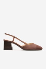 Cortefiel Backless heeled shoe Brown