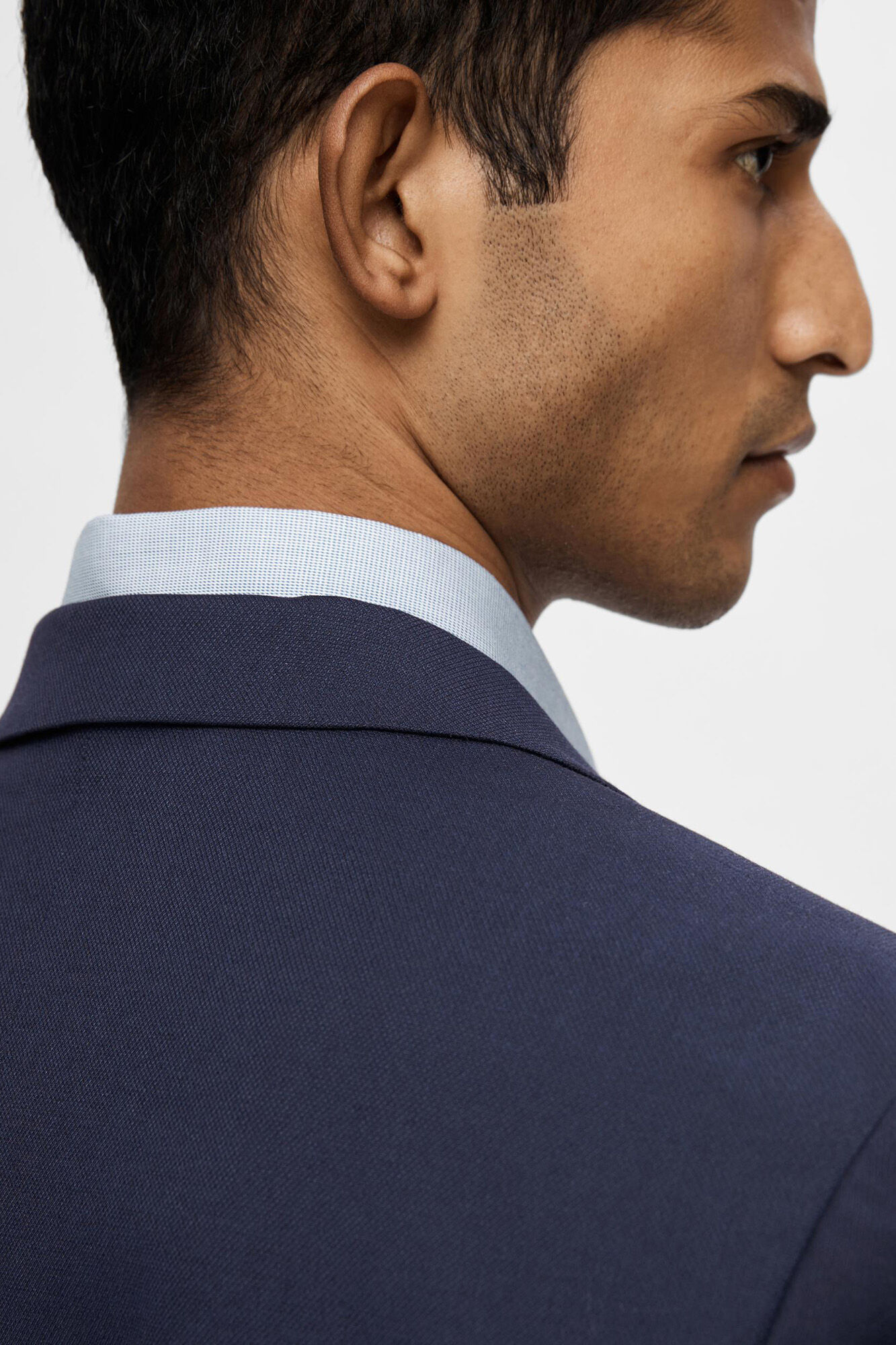 Selected Slim fit suit jacket made from recycled materials Navy