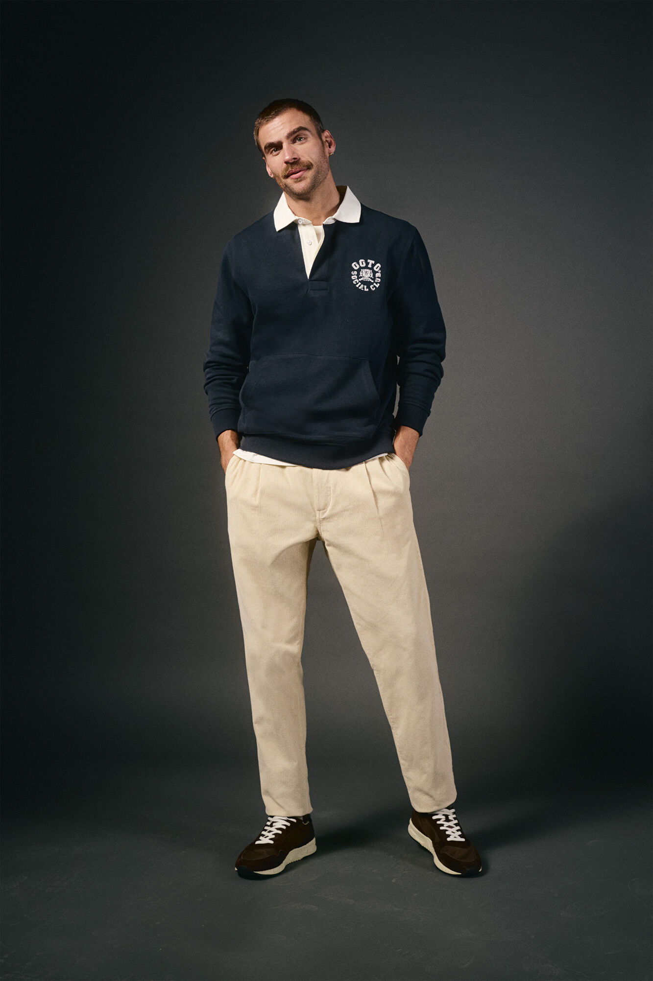 OOTO Polo de rugby de manga comprida Azul