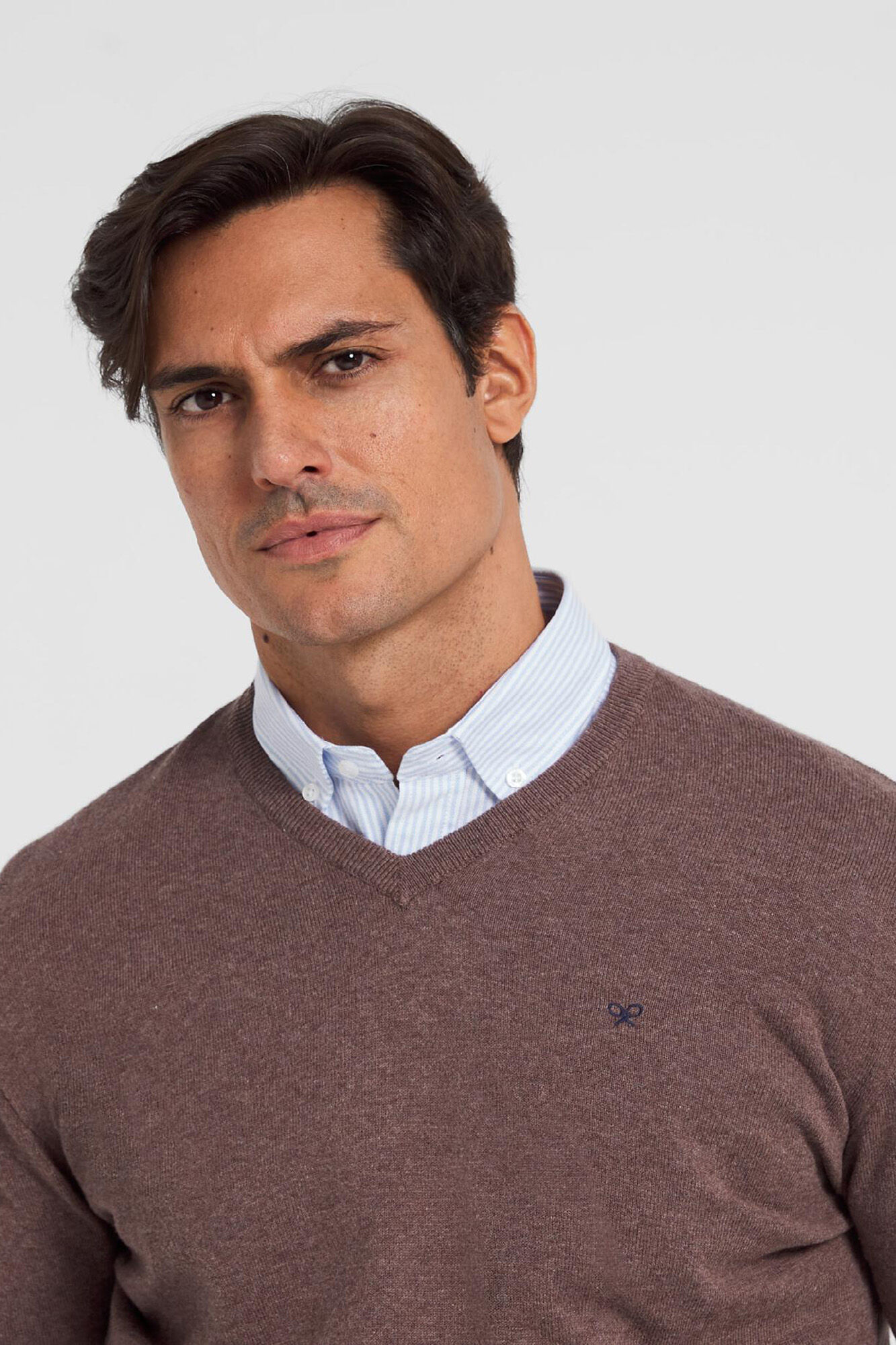 Silbon Camisola classic silbon gola em bico bege Tostado