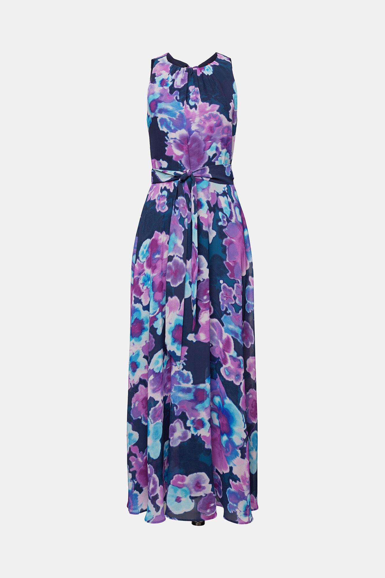 Esprit Long floral print dress Printed blue