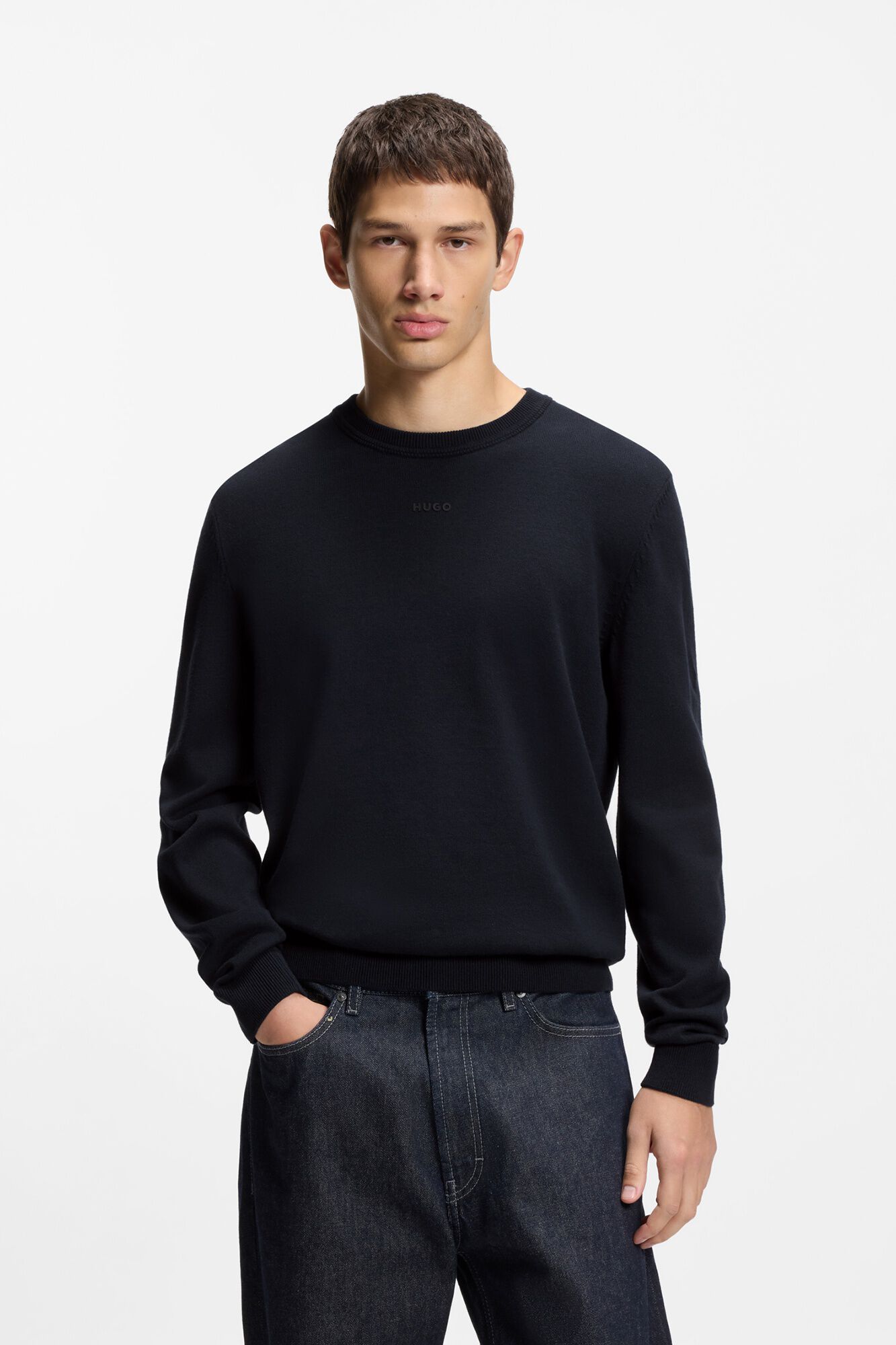 HUGO Jersey manga larga corte slim