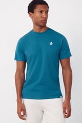 Cortefiel Embroidered T-shirt Blue
