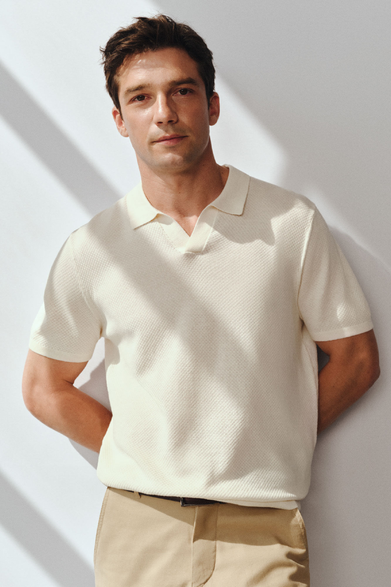 Cortefiel Short sleeve structured cotton polo shirt shirt