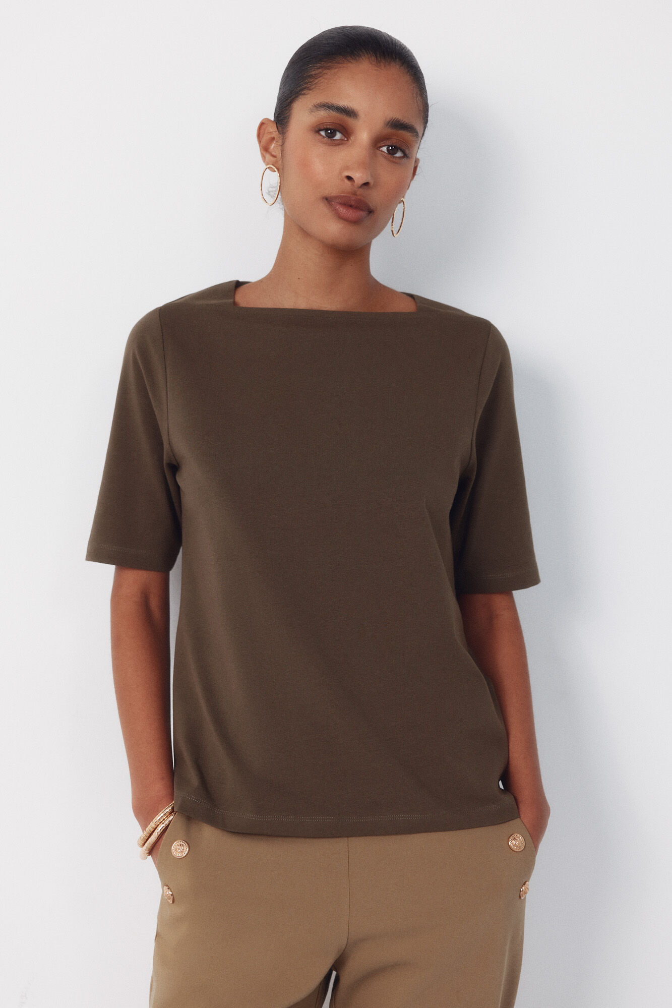 Cortefiel Camiseta cuello barco