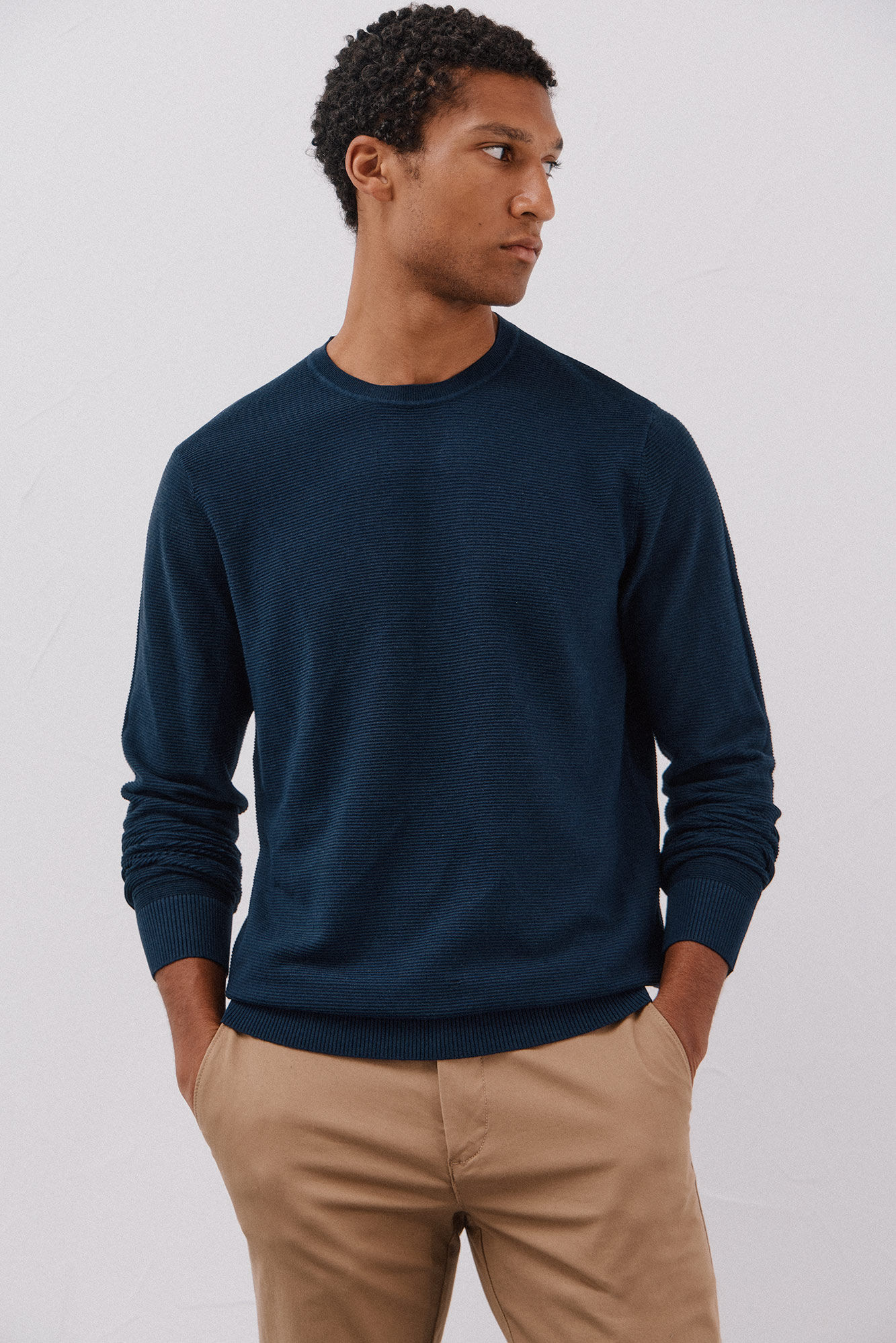 Cortefiel Fine knit jumper  Navy