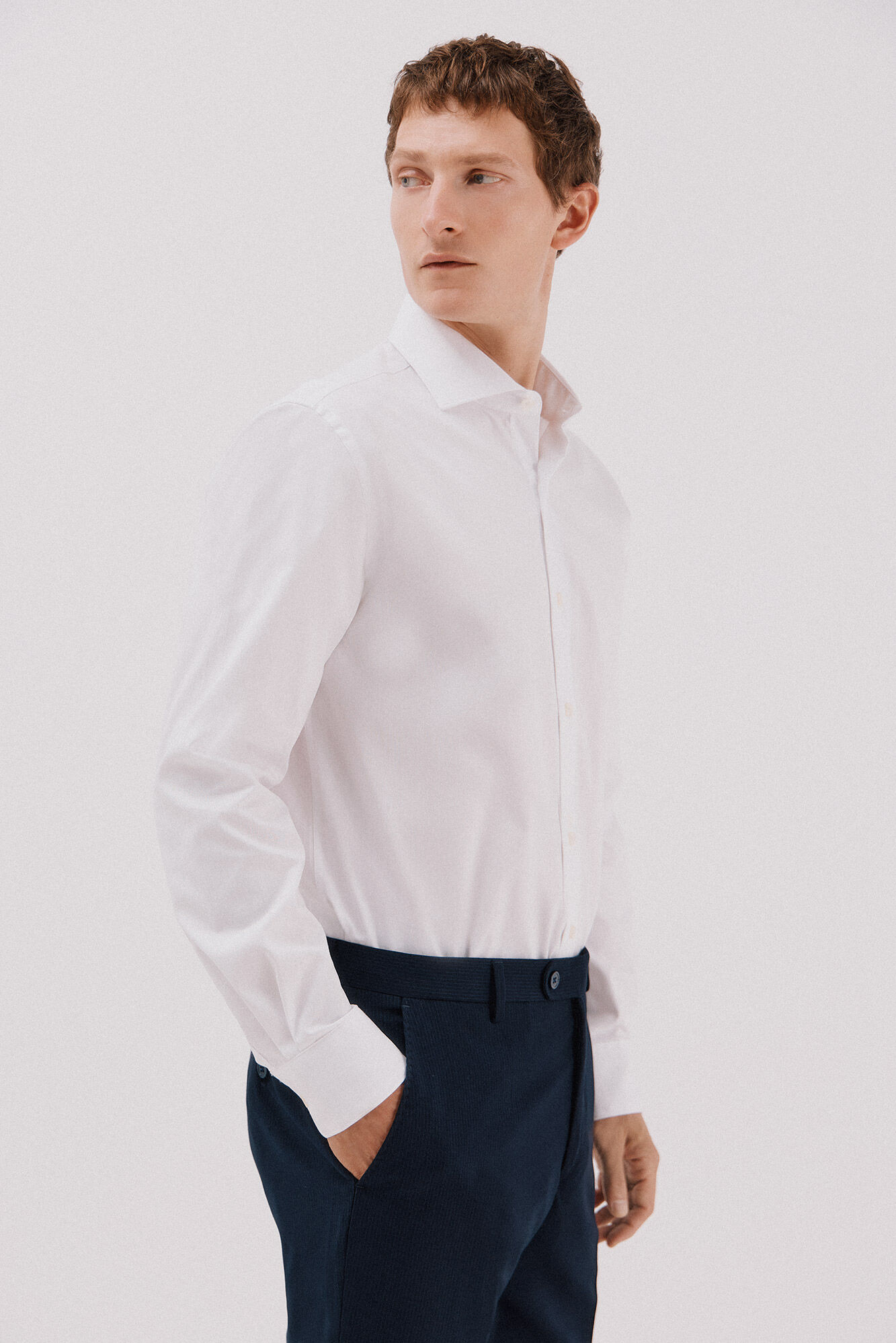 Cortefiel Plain easy-iron dress shirt White