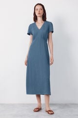 Cortefiel Vestido estruturado estampado Azul