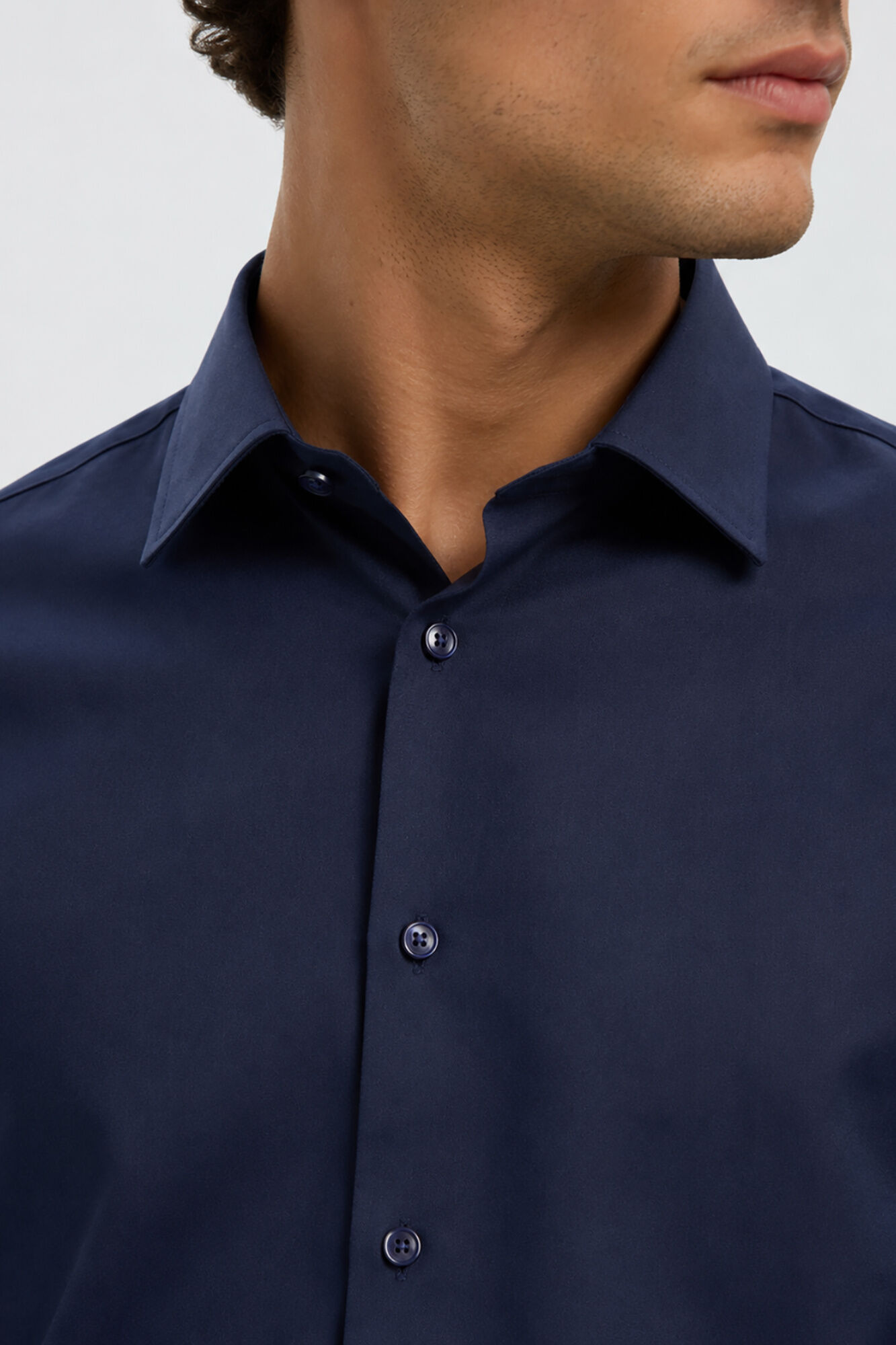 Selected Camisa Slim Fit de vestir Azul marino