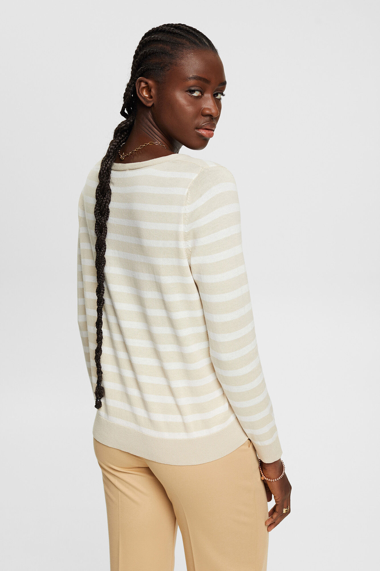 Esprit Camisola de malha de algod&atilde;o Tostado