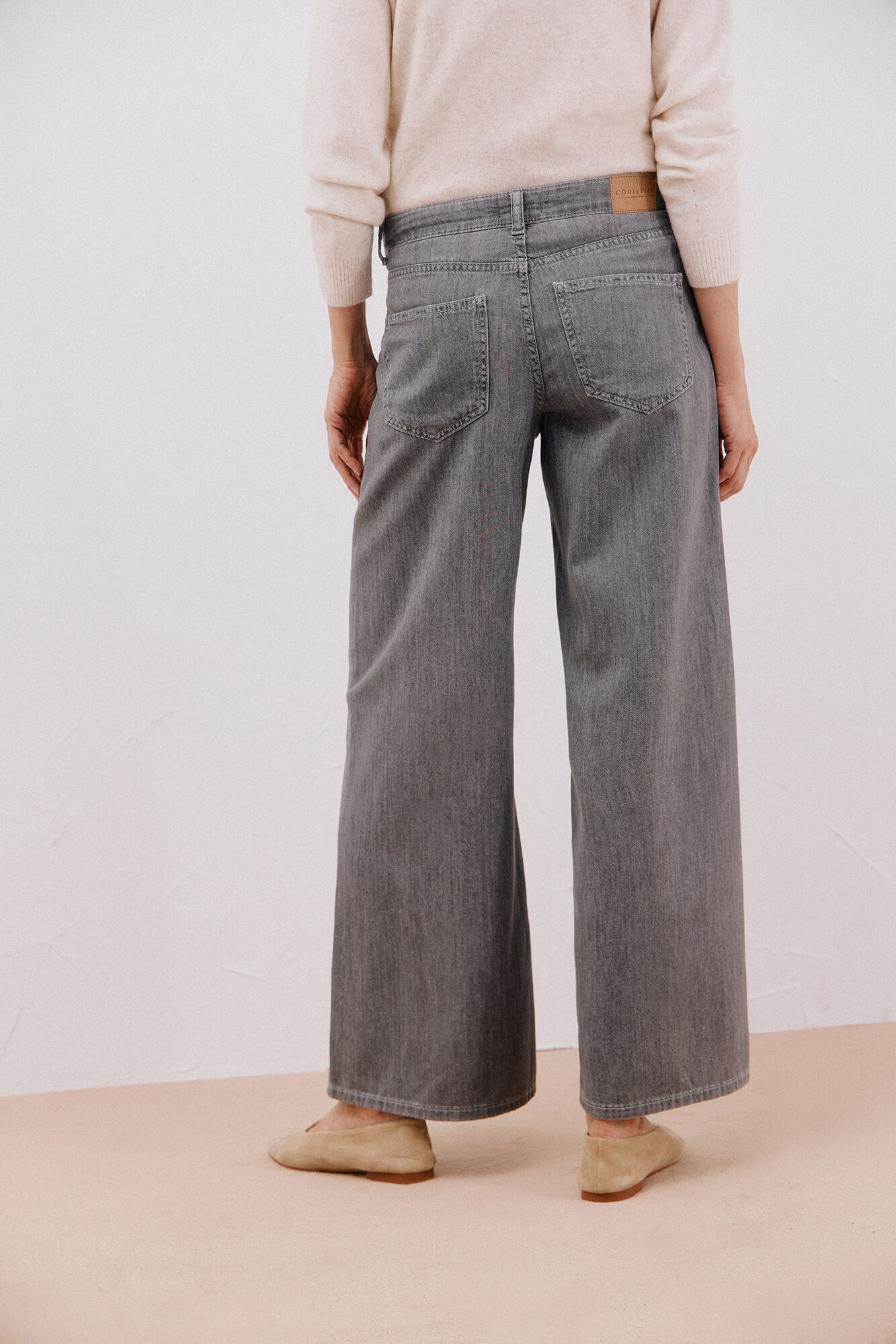 Cortefiel Long palazzo jeans  Dark grey