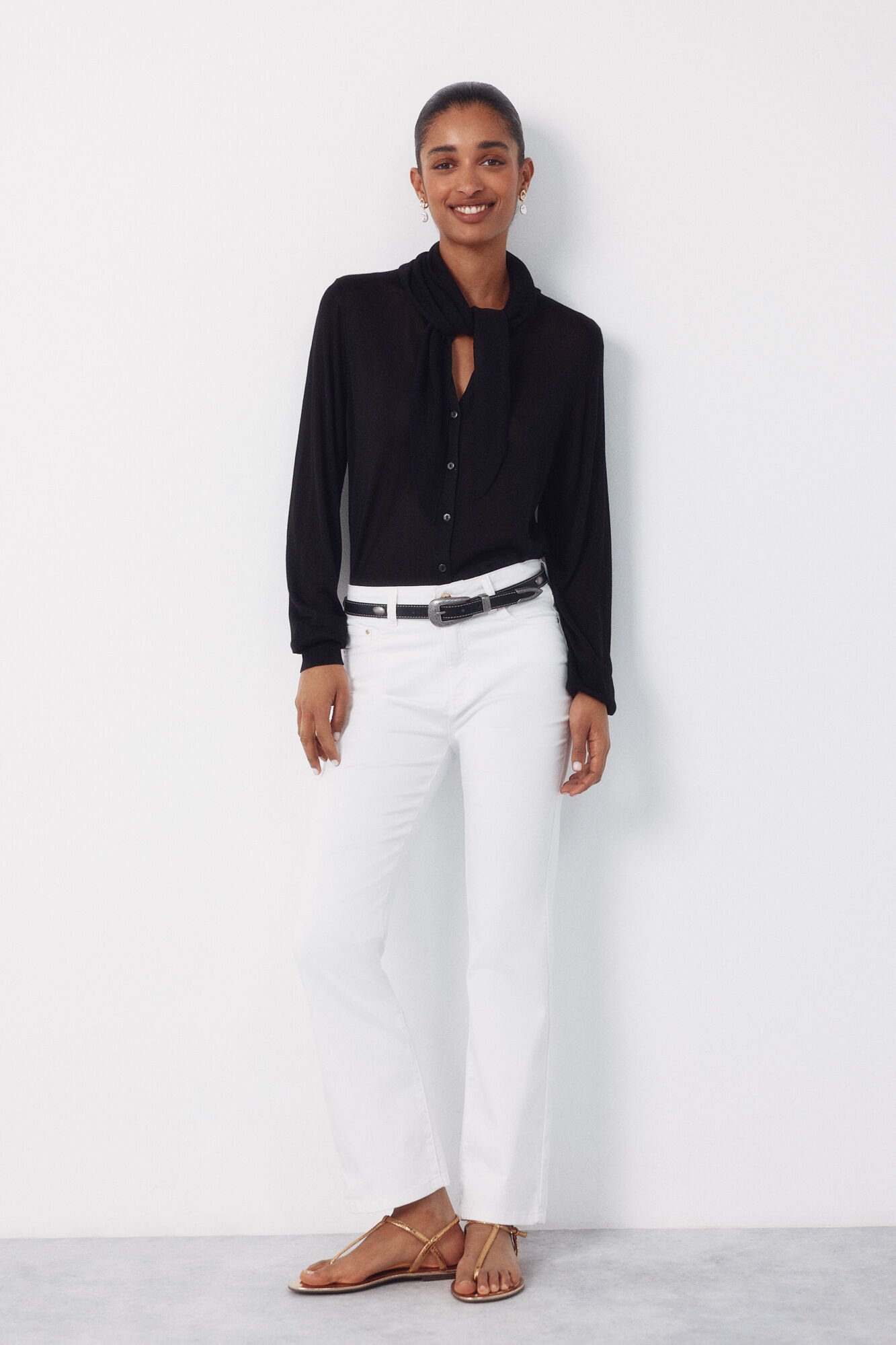 Cortefiel Jersey-knit basic jacket Black