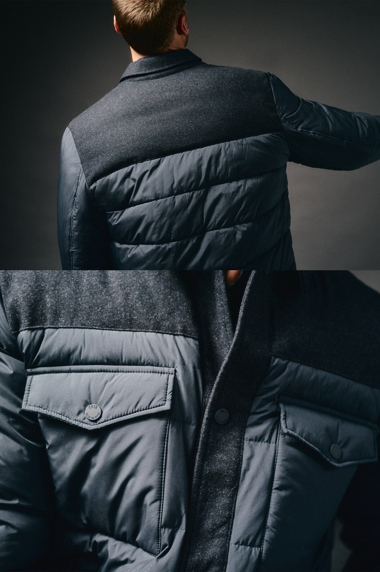 OOTO Sobrecamisa acolchoada com bolsos Azul