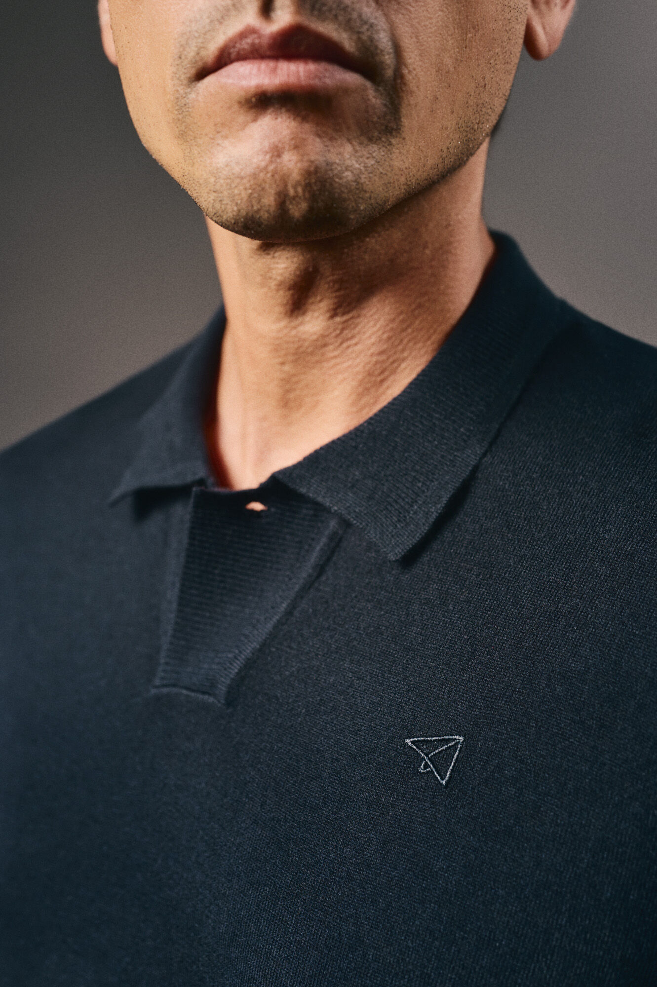 OOTO Su&eacute;ter de gola polo de algod&atilde;o Azul