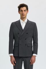 Selected Americana cruzada Slim Fit Gris
