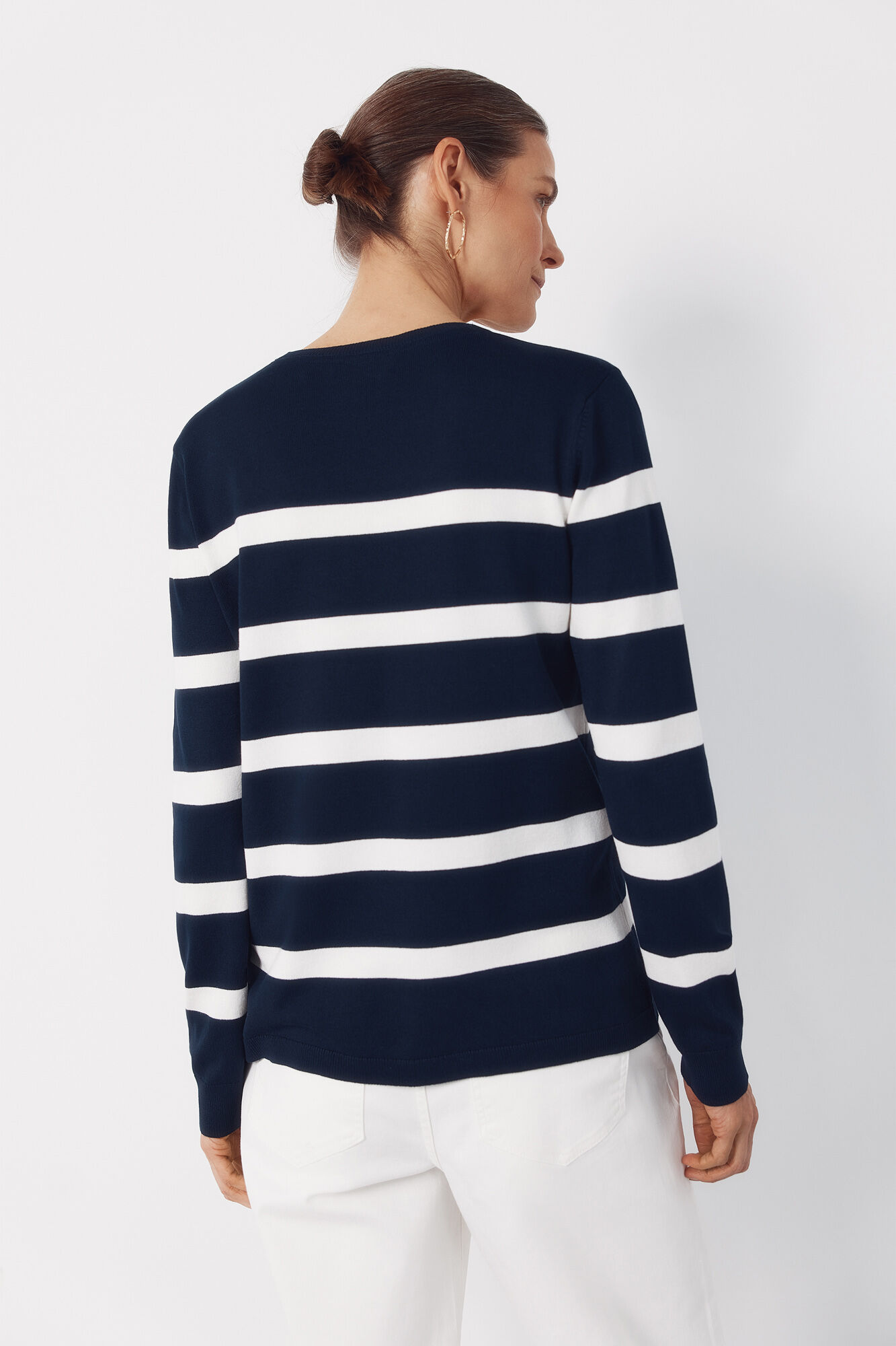 Cortefiel Striped jersey-knit jumper Printed blue