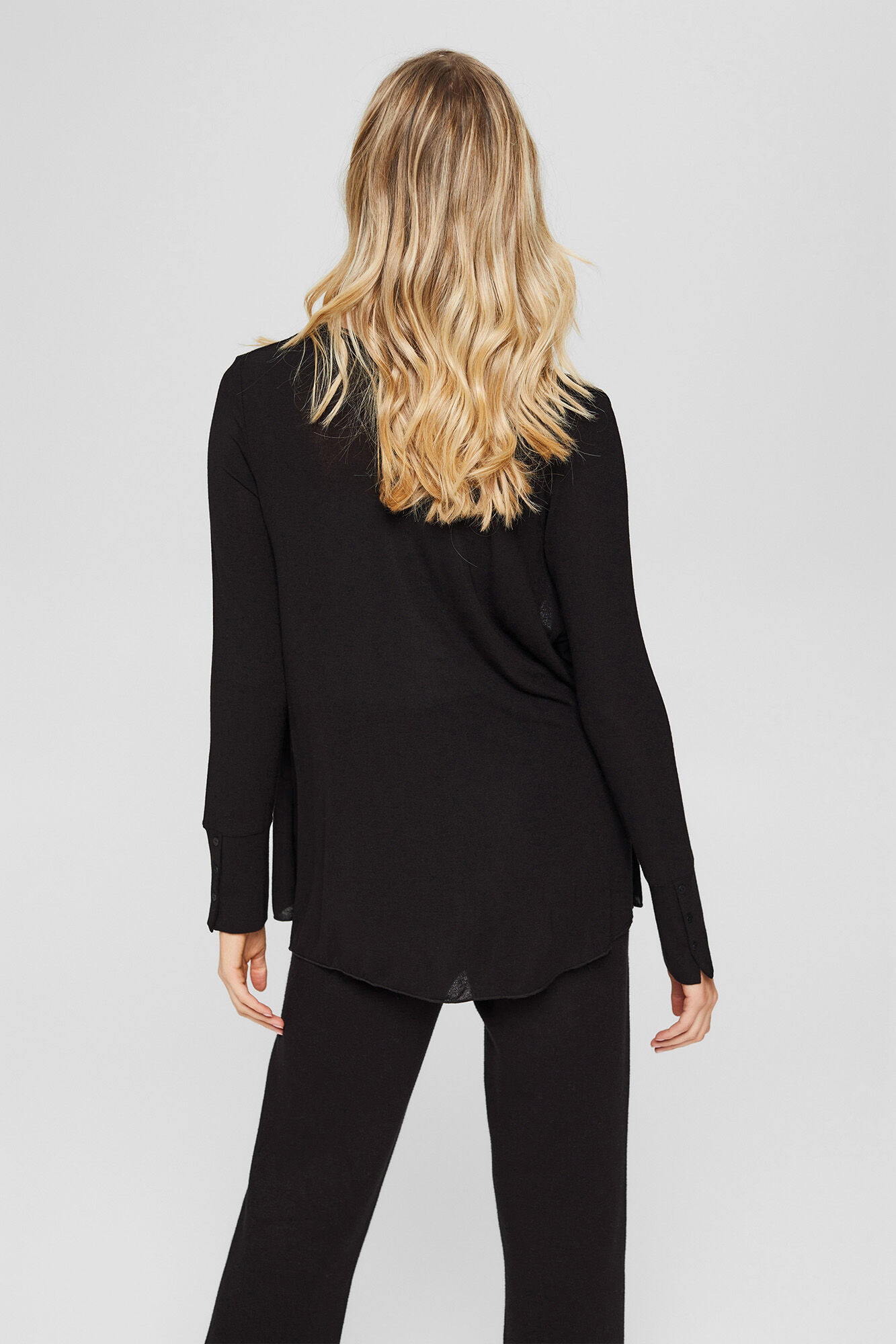 Esprit C&aacute;rdigan dise&ntilde;o abierto viscosa Negro