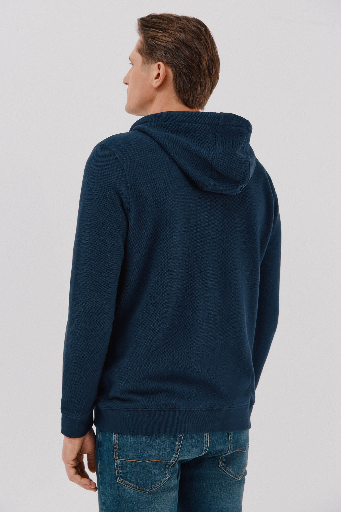 Cortefiel Hooded cardigan Navy