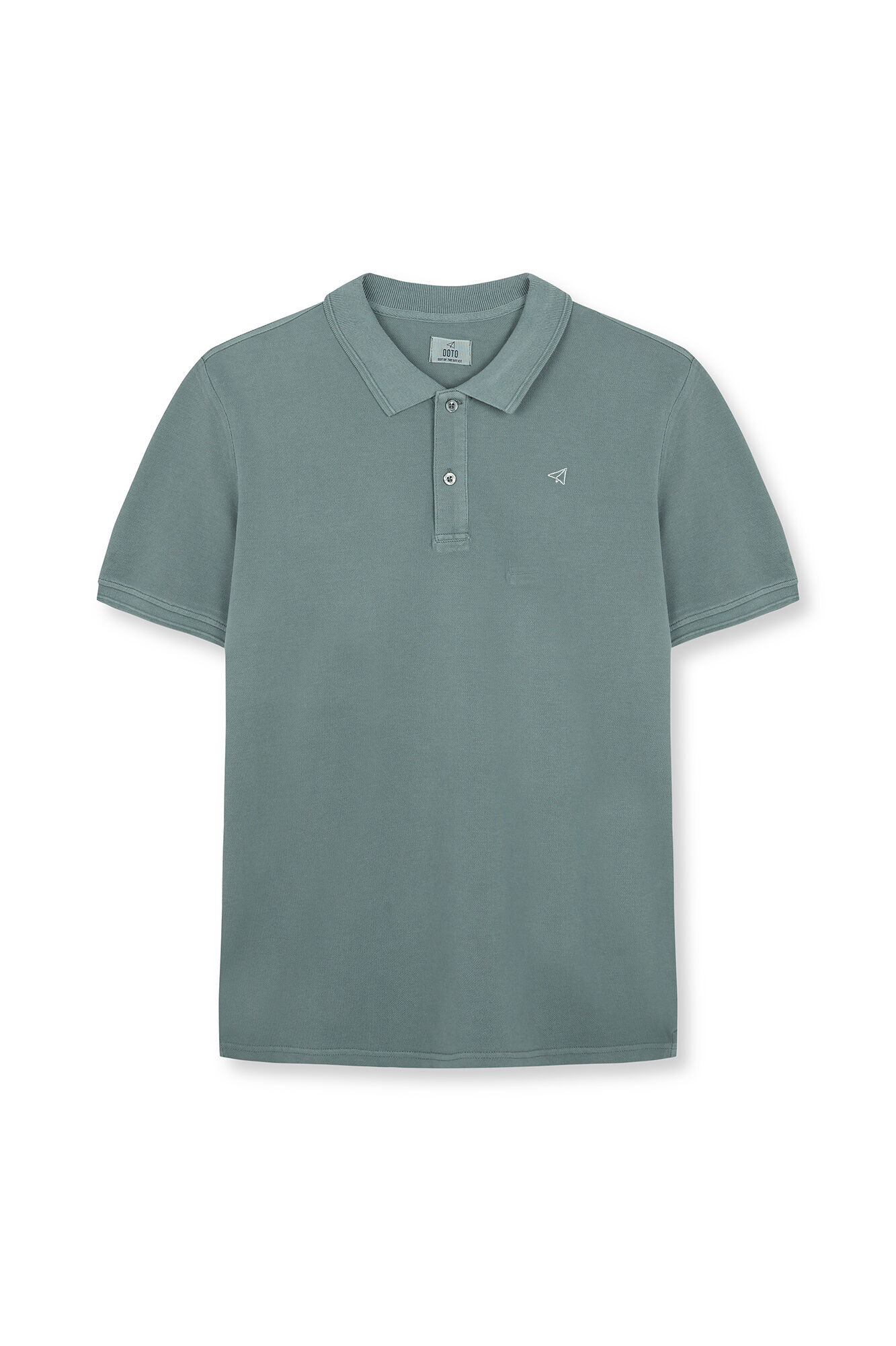 OOTO Polo b&aacute;sico em piqu&eacute; lavado Verde