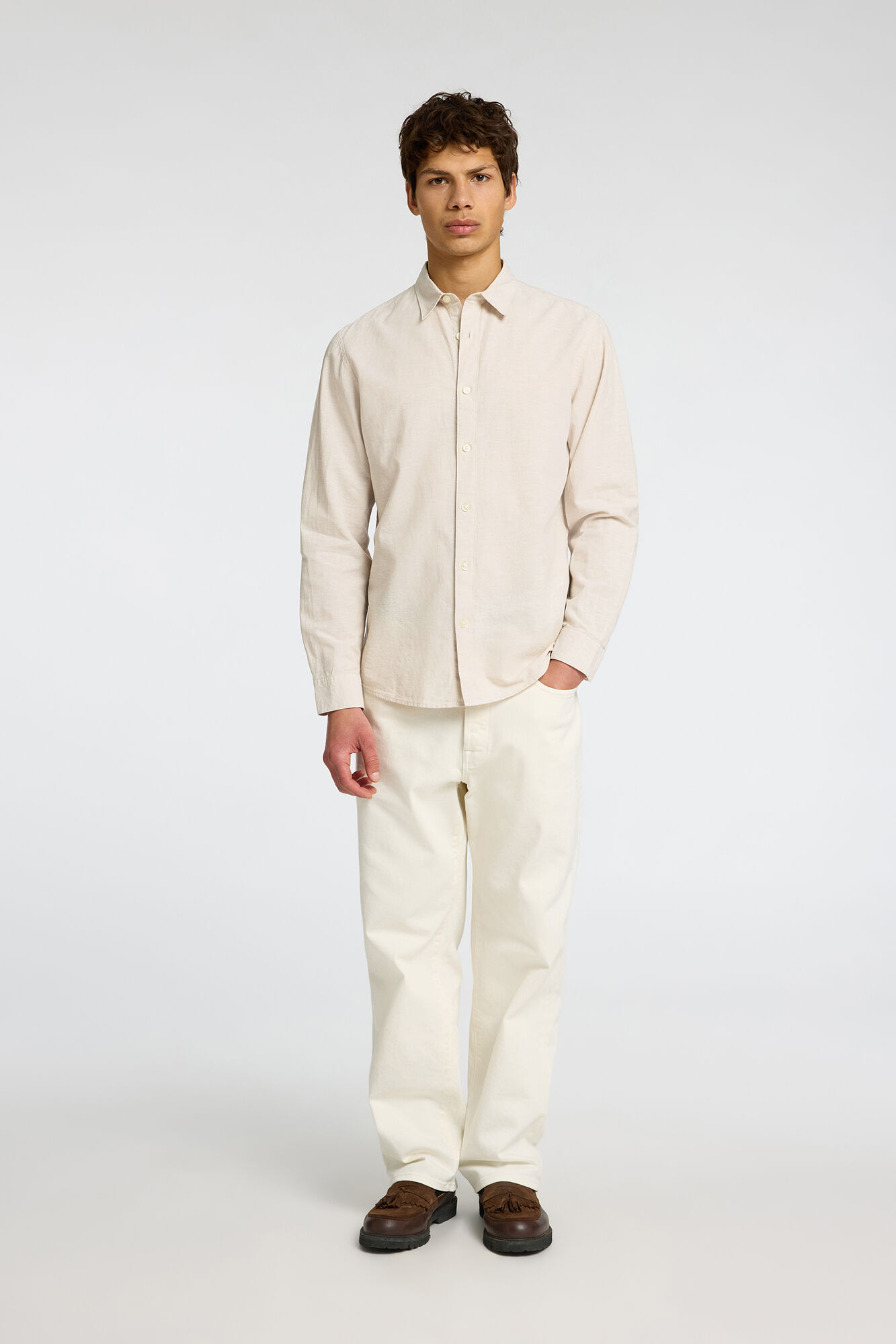 Selected Slim Fit linen Shirt Beige