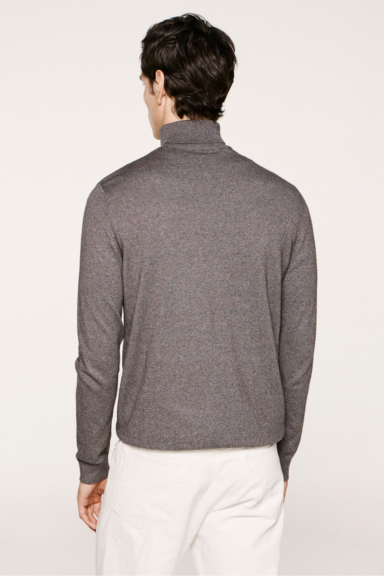 Selected Camisola de gola de algod&atilde;o org&acirc;nico  Cinzento