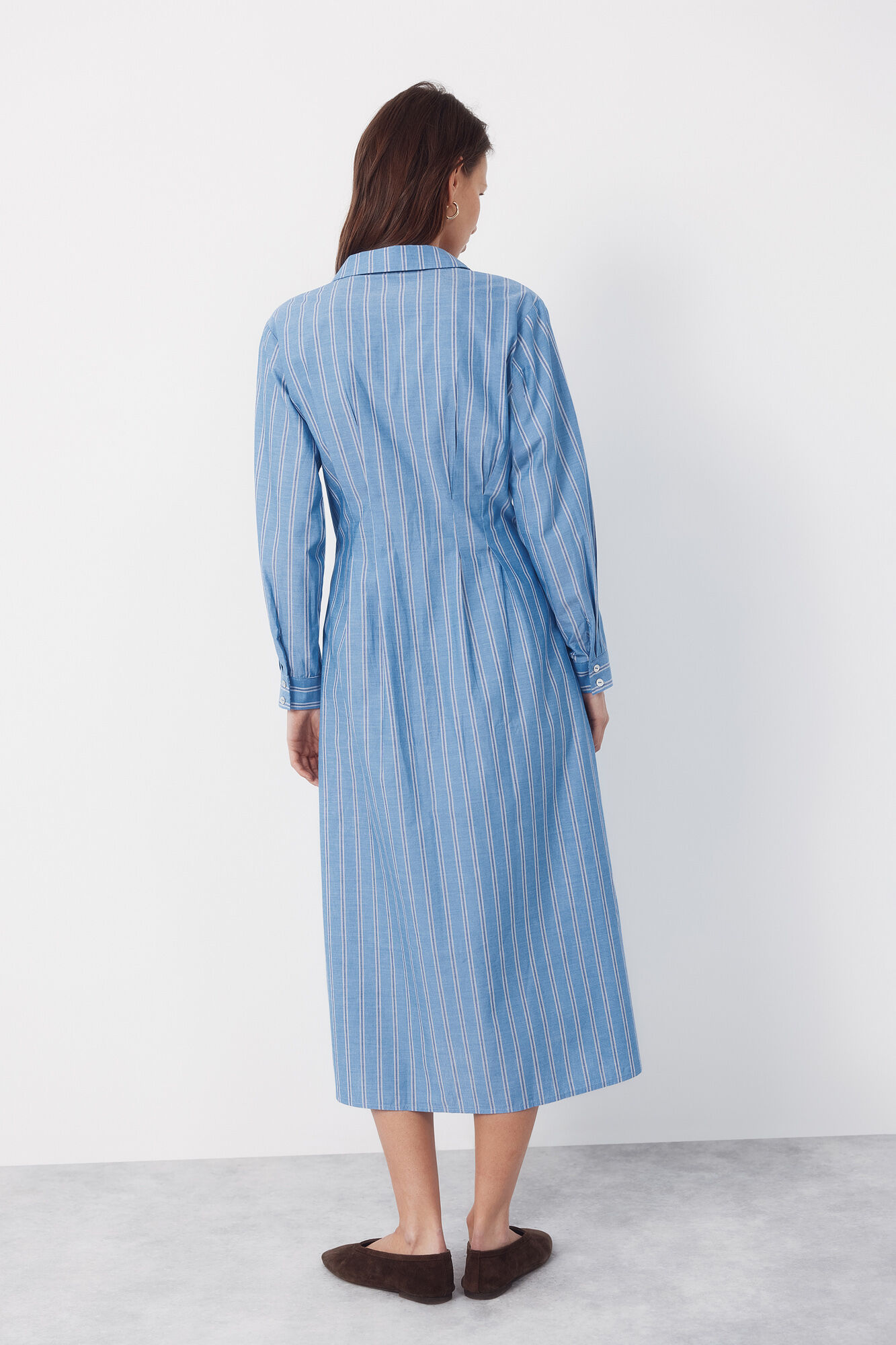 Cortefiel Striped shirt dress Printed blue