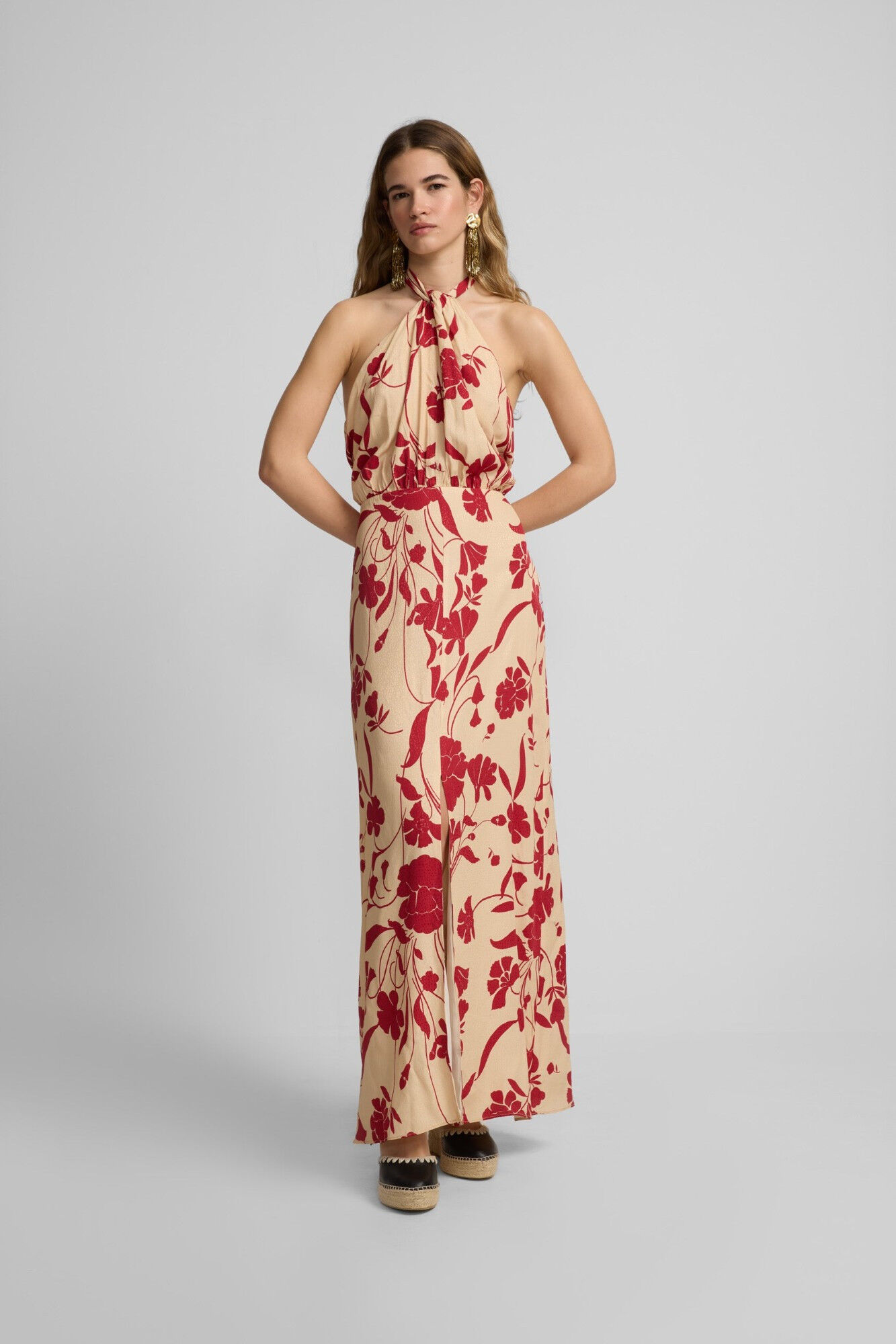 Silbon Vestido cuello halter estampado flores