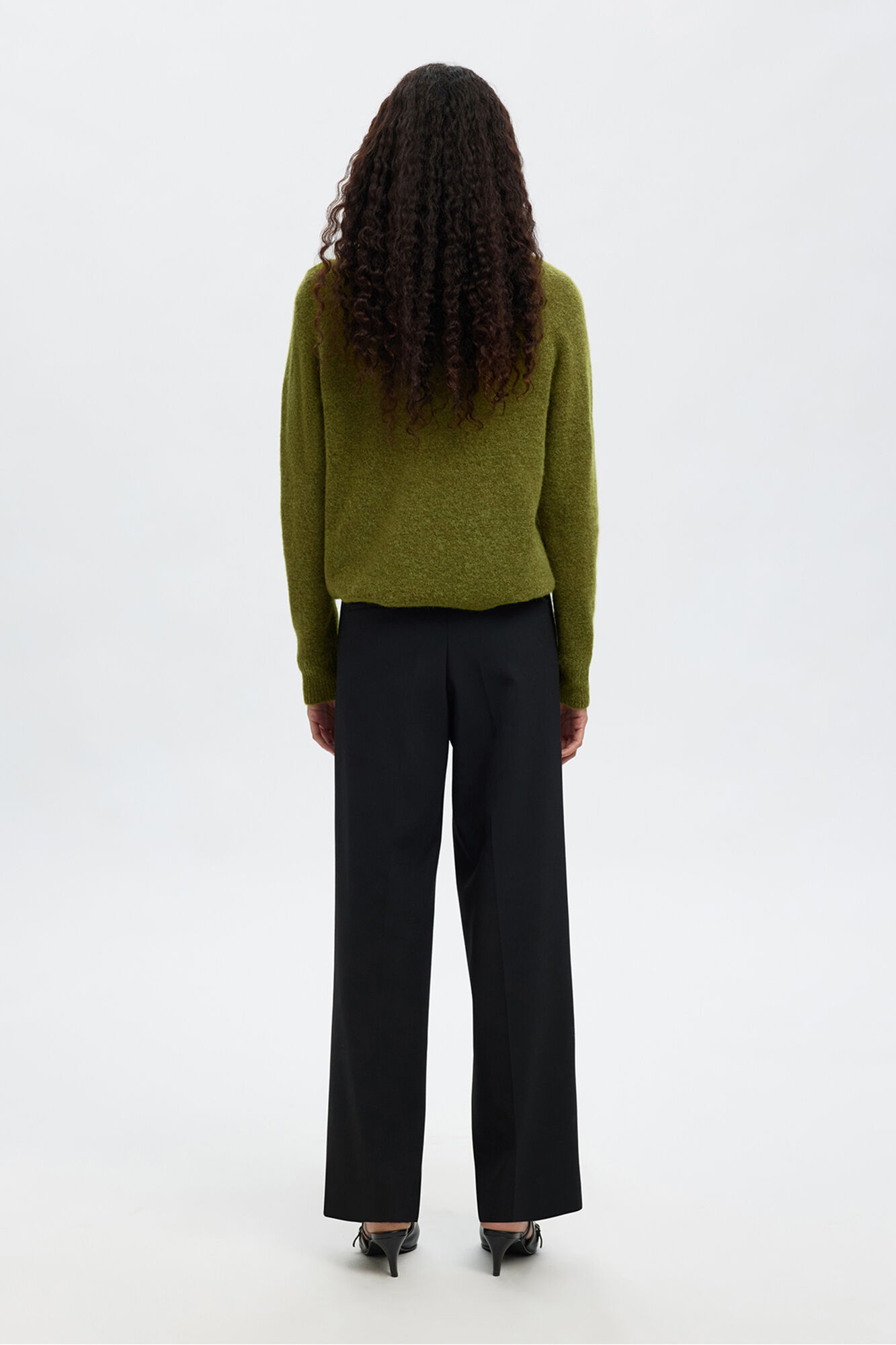 Selected Jersey lana y alpaca Verde