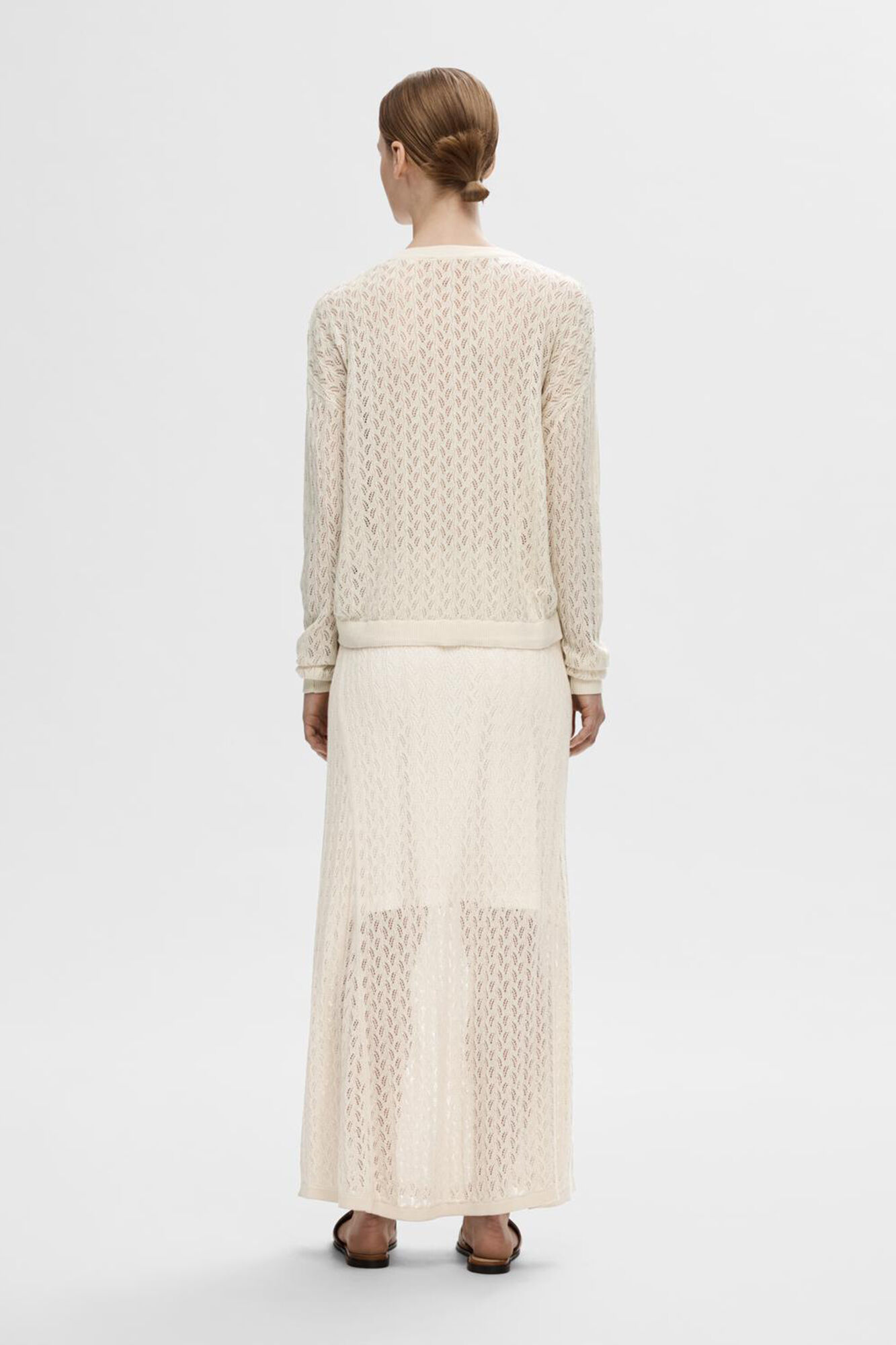 Selected Femme Lightweight cardigan made with linen, organic cotton and tencel.  Grey