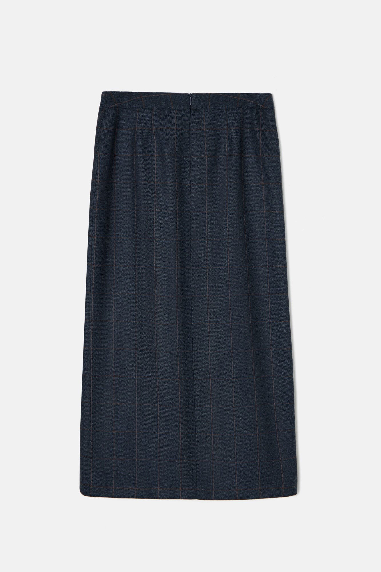 Silbon Checkered herringbone midi skirt Blue