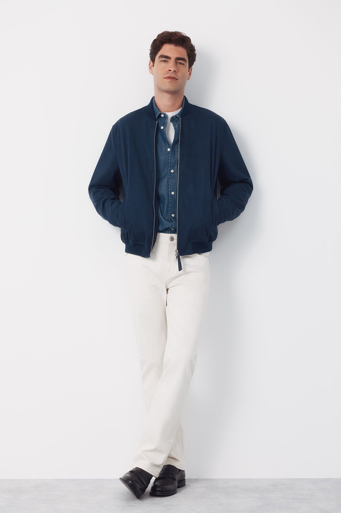 Cortefiel Faux suede bomber jacket