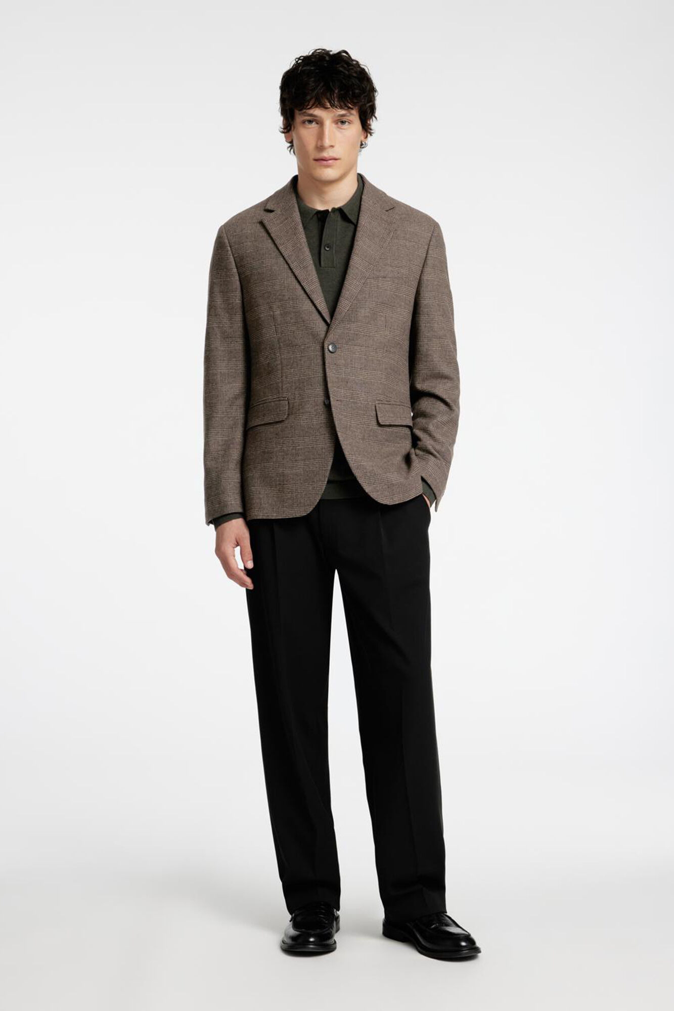 Selected Slim fit wool blazer Nude