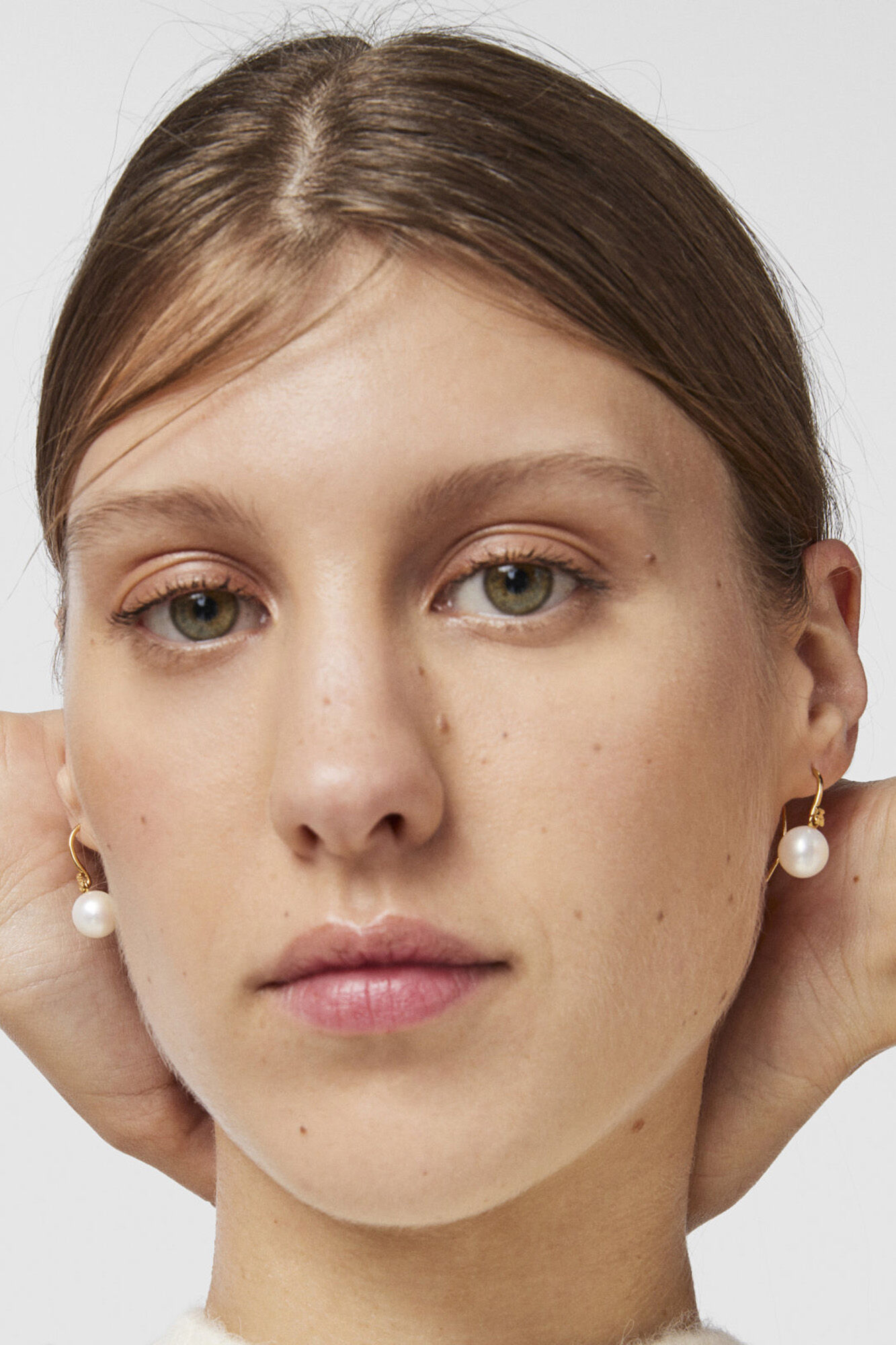 Tous Brincos de prata vermeil e p&eacute;rola Dourado