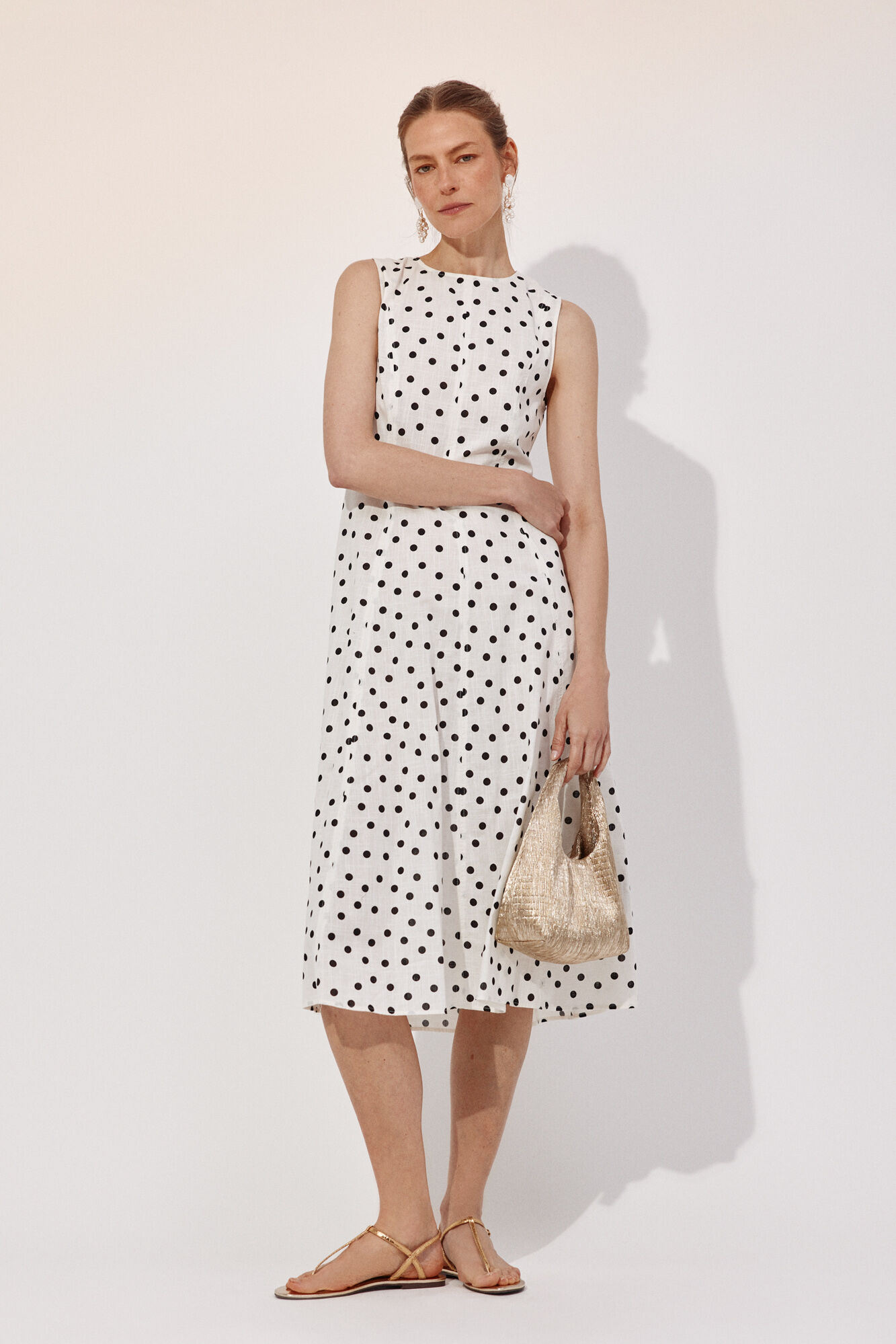 Cortefiel Print flared dress Printed grey