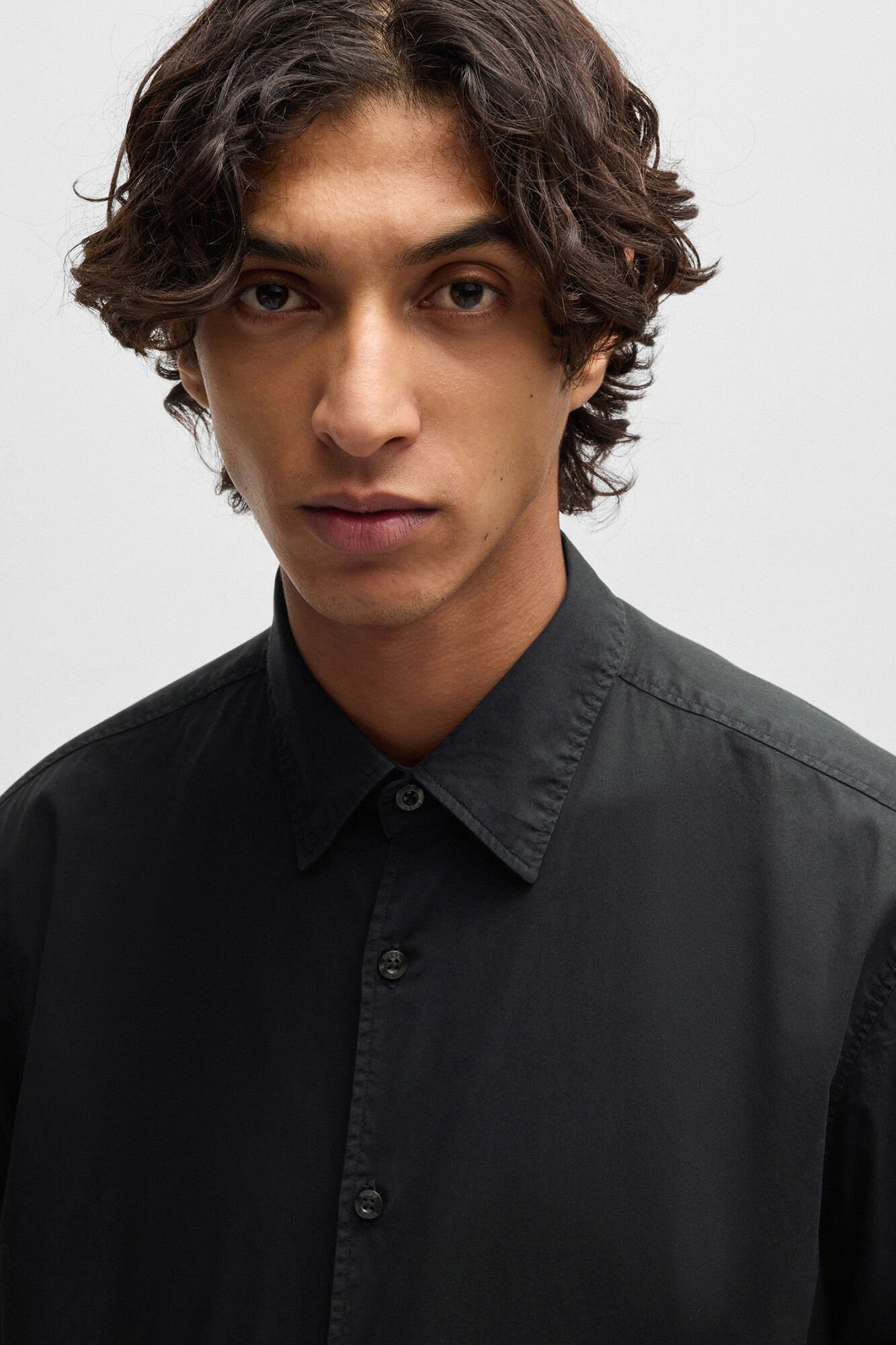 HUGO Camisa de manga comprida Preto