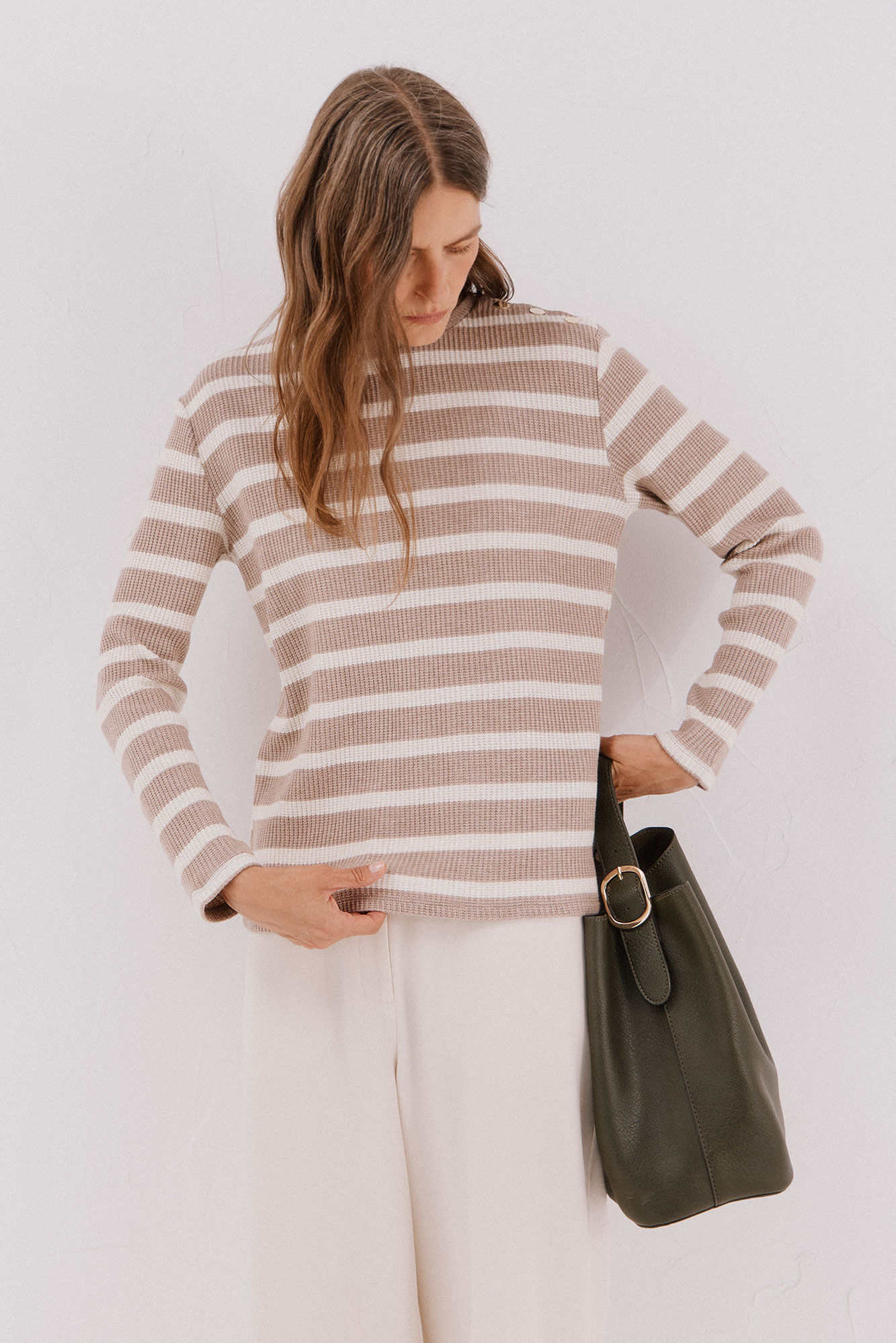 Cortefiel striped structured sweatshirt