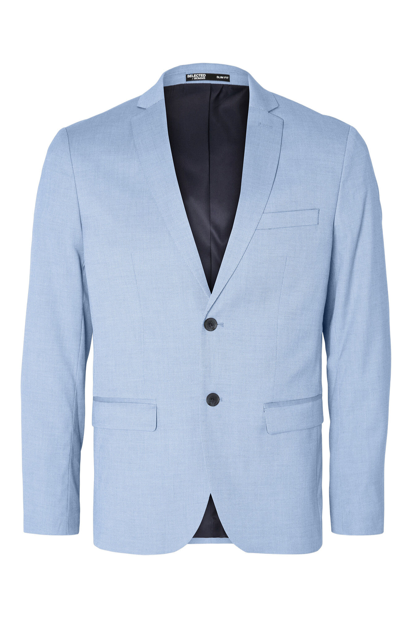 Selected Slim fit suit jacket made from recycled materials. Blue