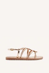 Gioseppo Sand&aacute;lias entran&ccedil;adas de pele orland Dourado