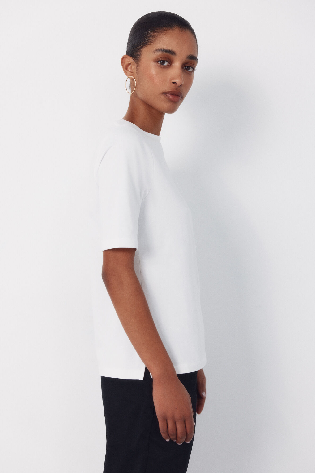 Cortefiel Camiseta cuello barco Blanco