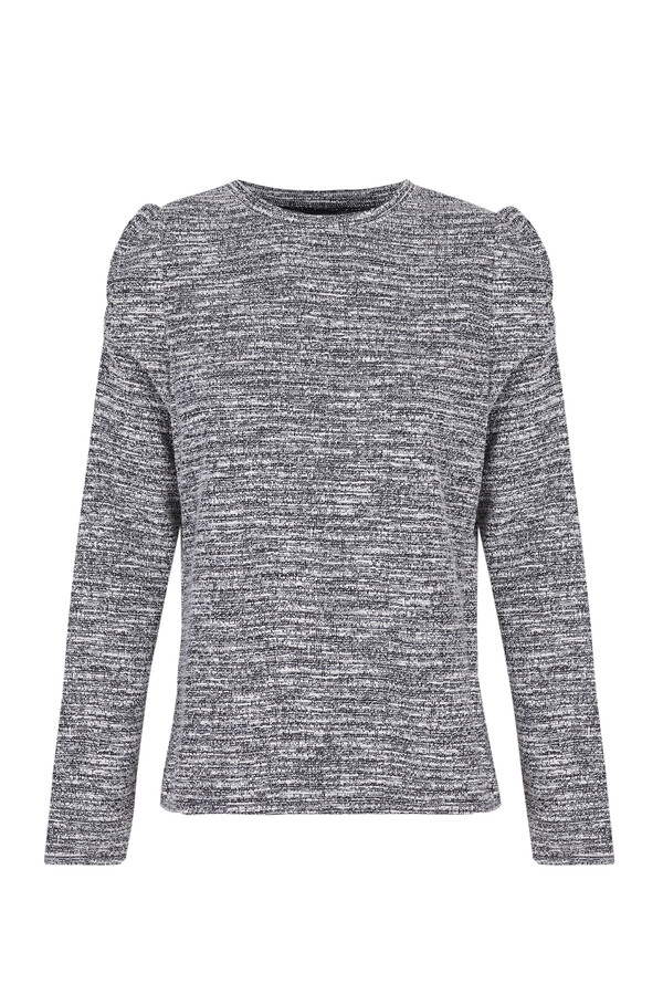 Cortefiel Stretch tweed top Grey