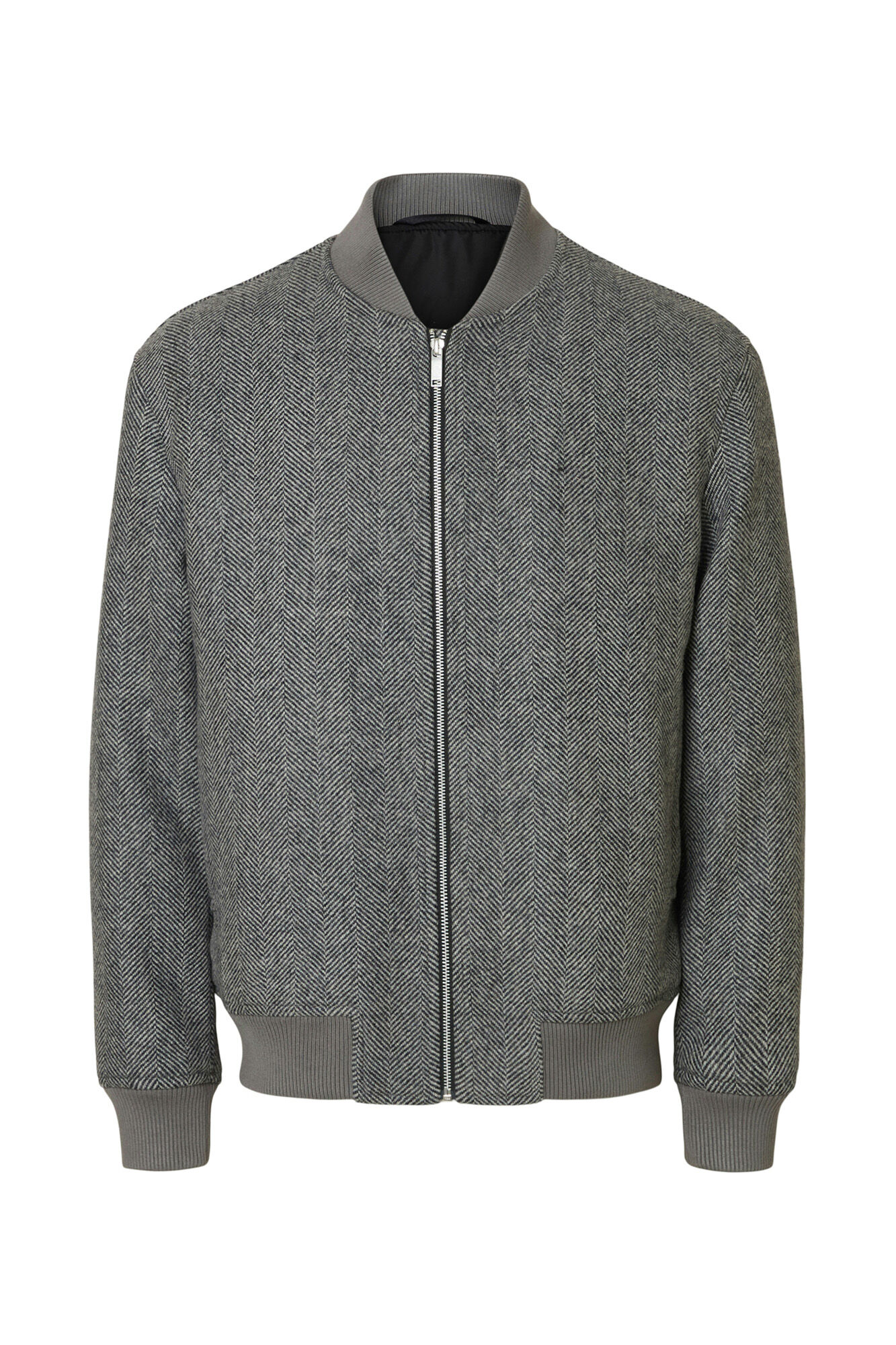 Selected Blus&atilde;o bomber de l&atilde;  Cinzento