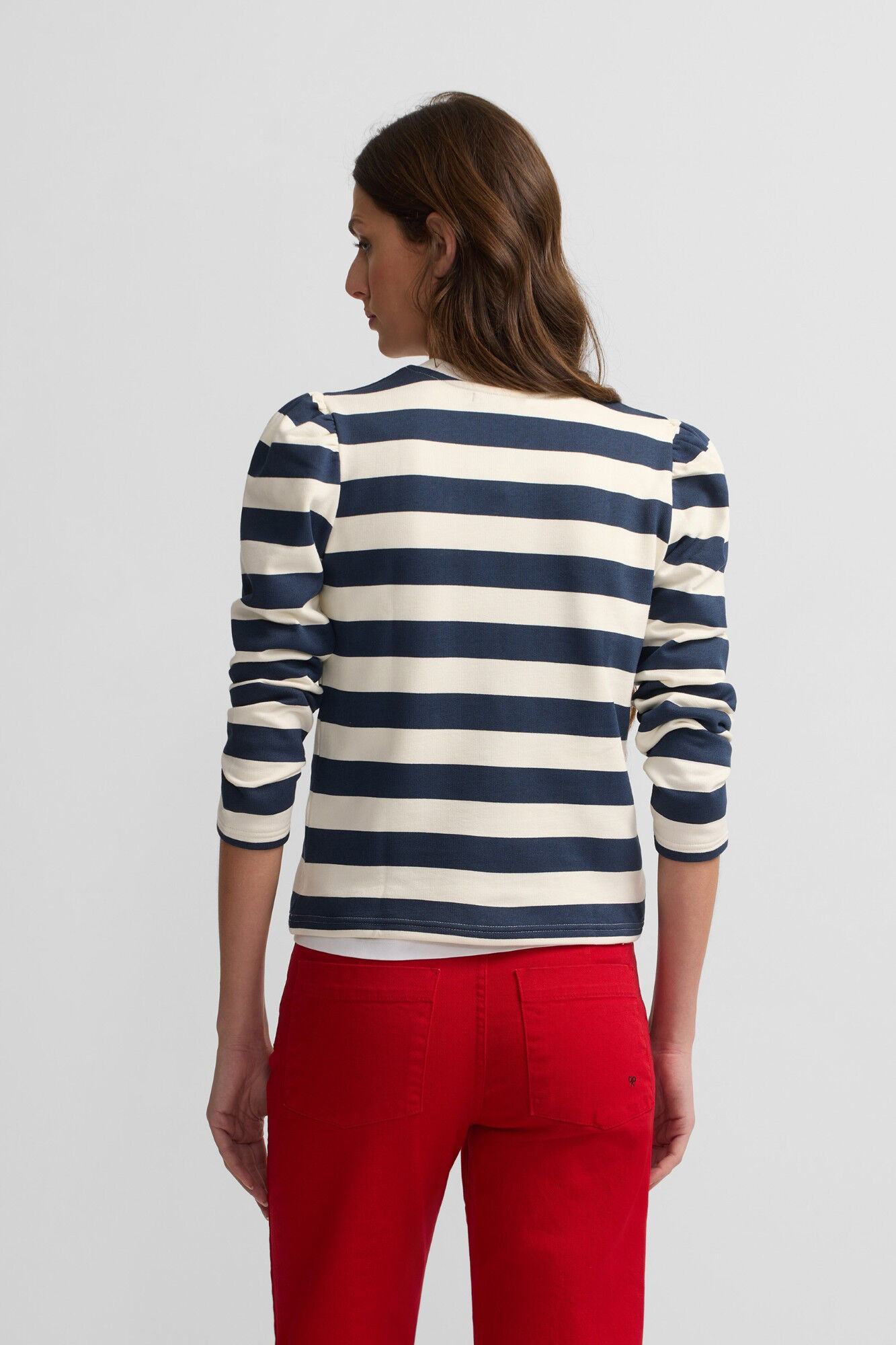 Silbon Riscas listrado manga Sweatshirt Azul