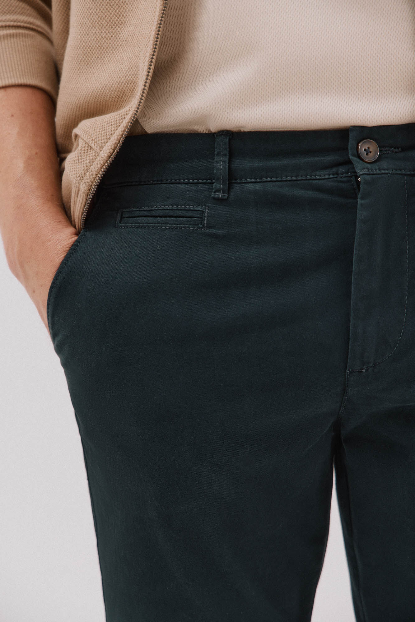 Cortefiel Slim fit chinos Dark green