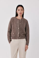 Cortefiel Short button jacket Dark brown