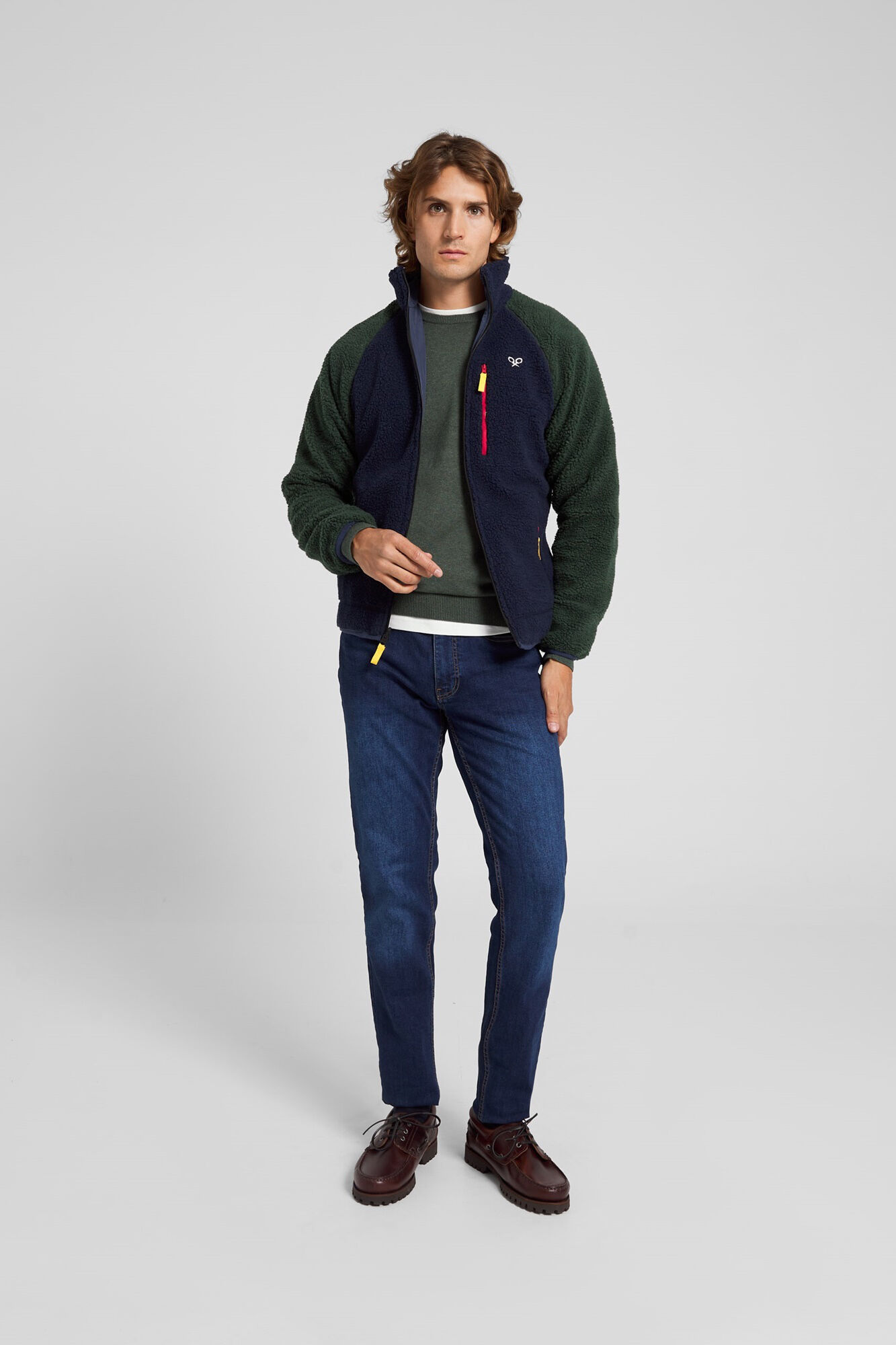 Silbon Casaco polar revers&iacute;vel azul-esverdeado Azul