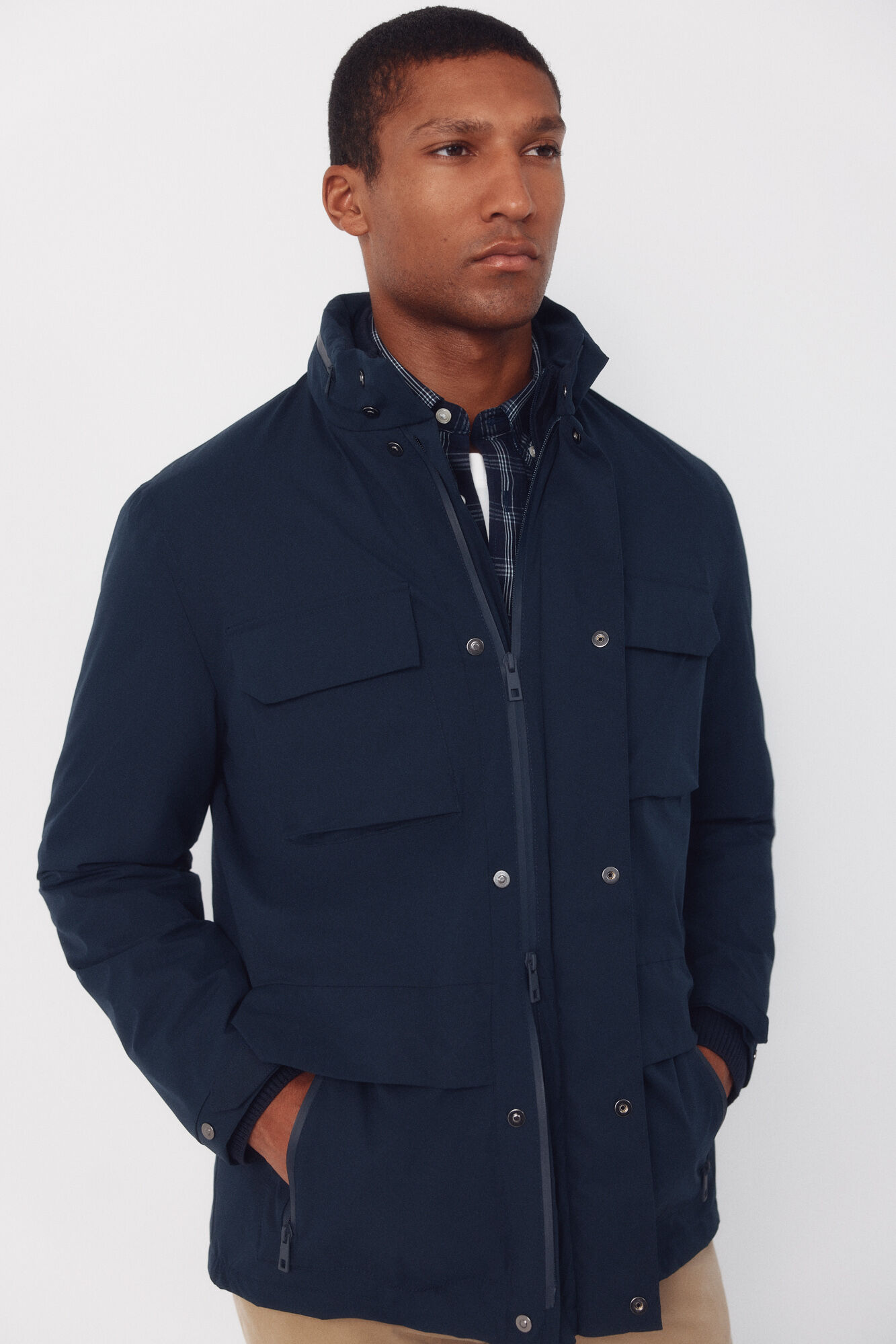 Cortefiel 4-pocket jacket with light padding Navy