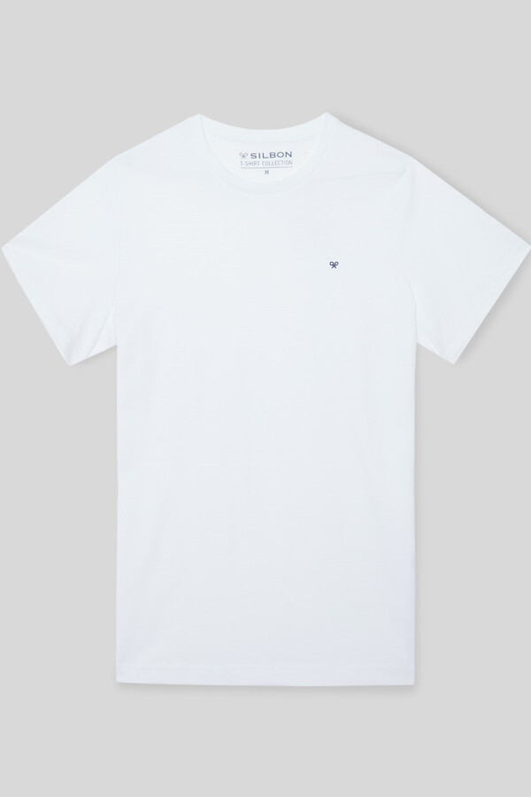 Cortefiel T-shirt lisa mini raquete branca Branco